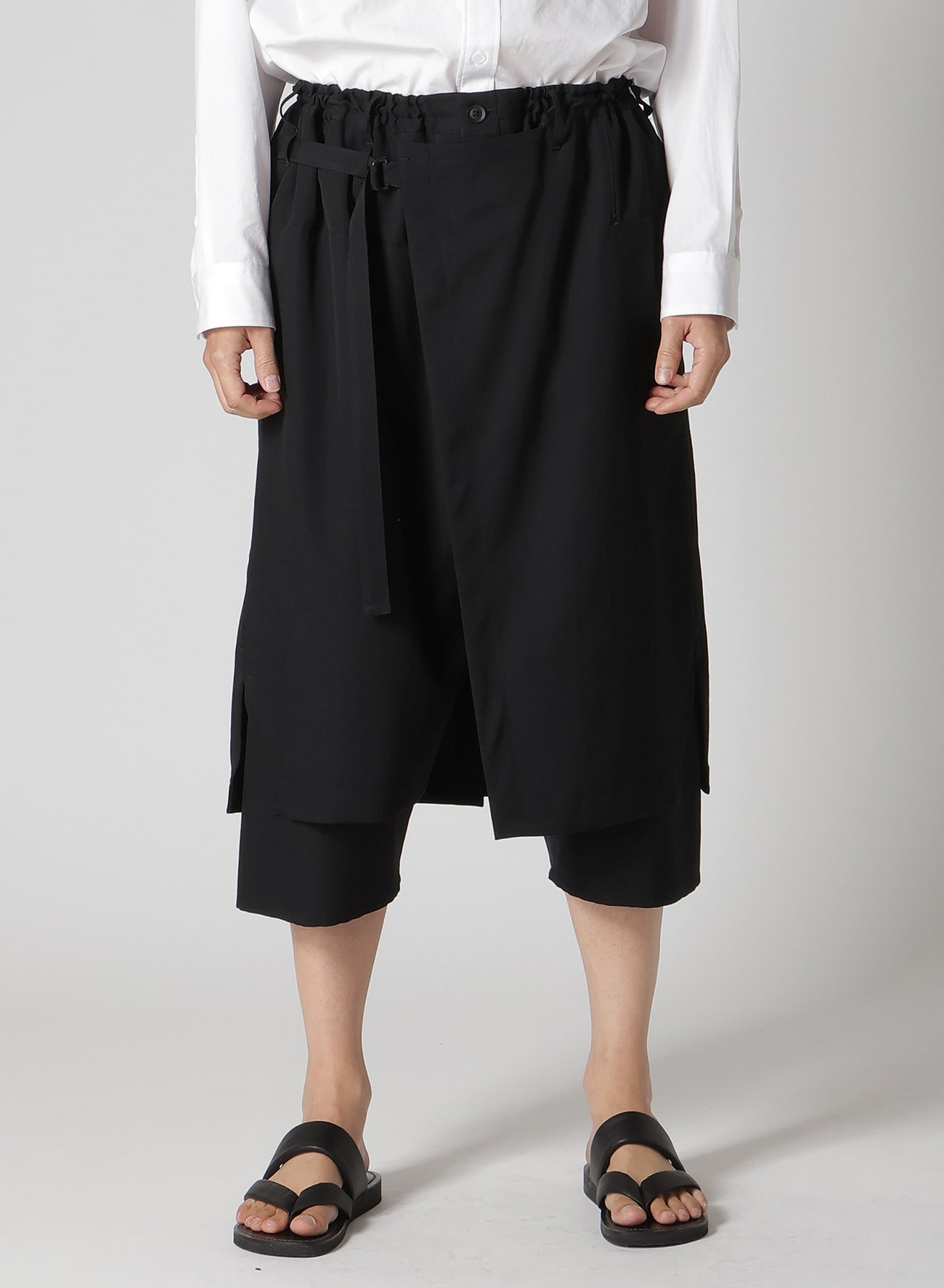 WOOL GABARDINE STANDARD WRAP PANTS