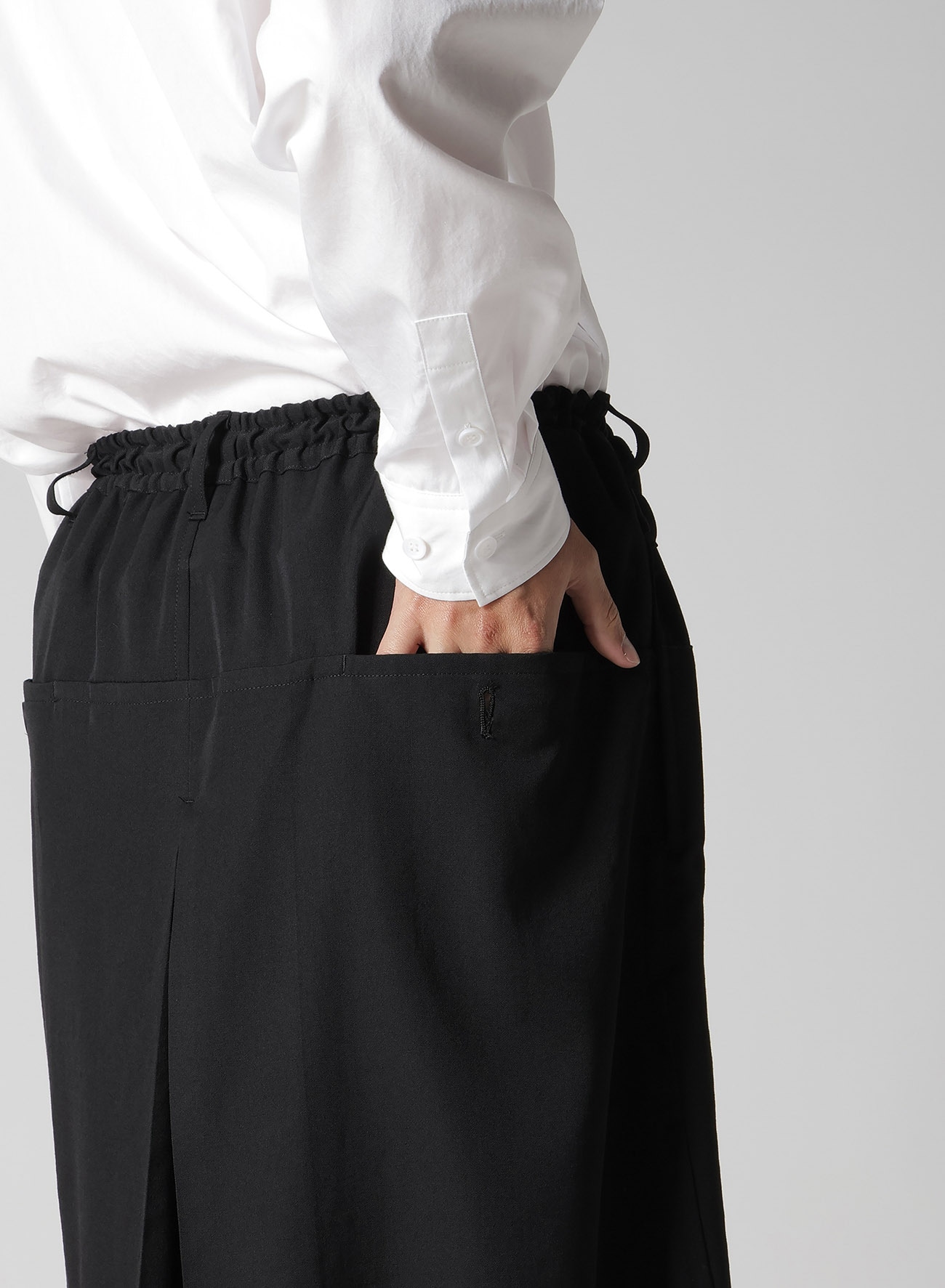 WOOL GABARDINE STANDARD WRAP PANTS