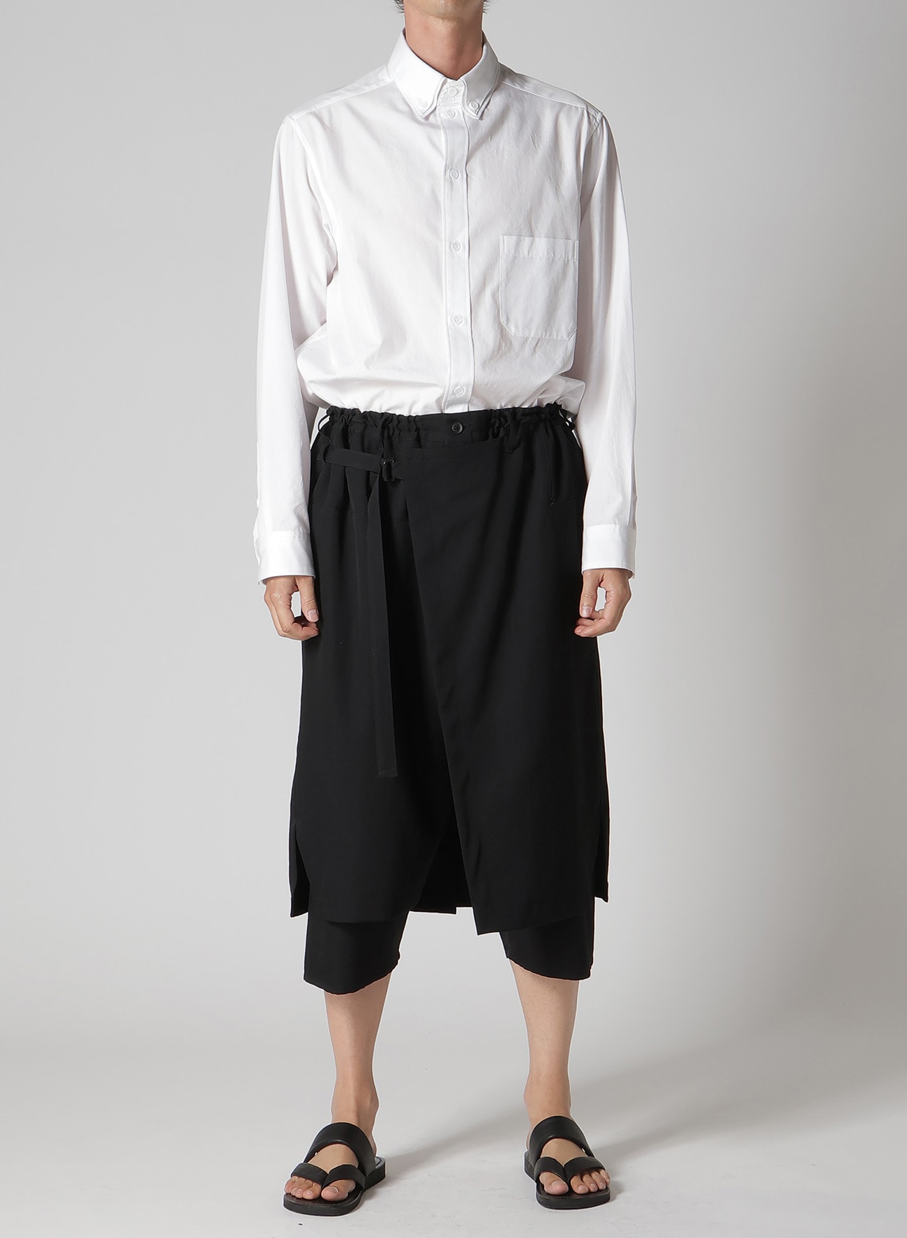 WOOL GABARDINE STANDARD WRAP PANTS