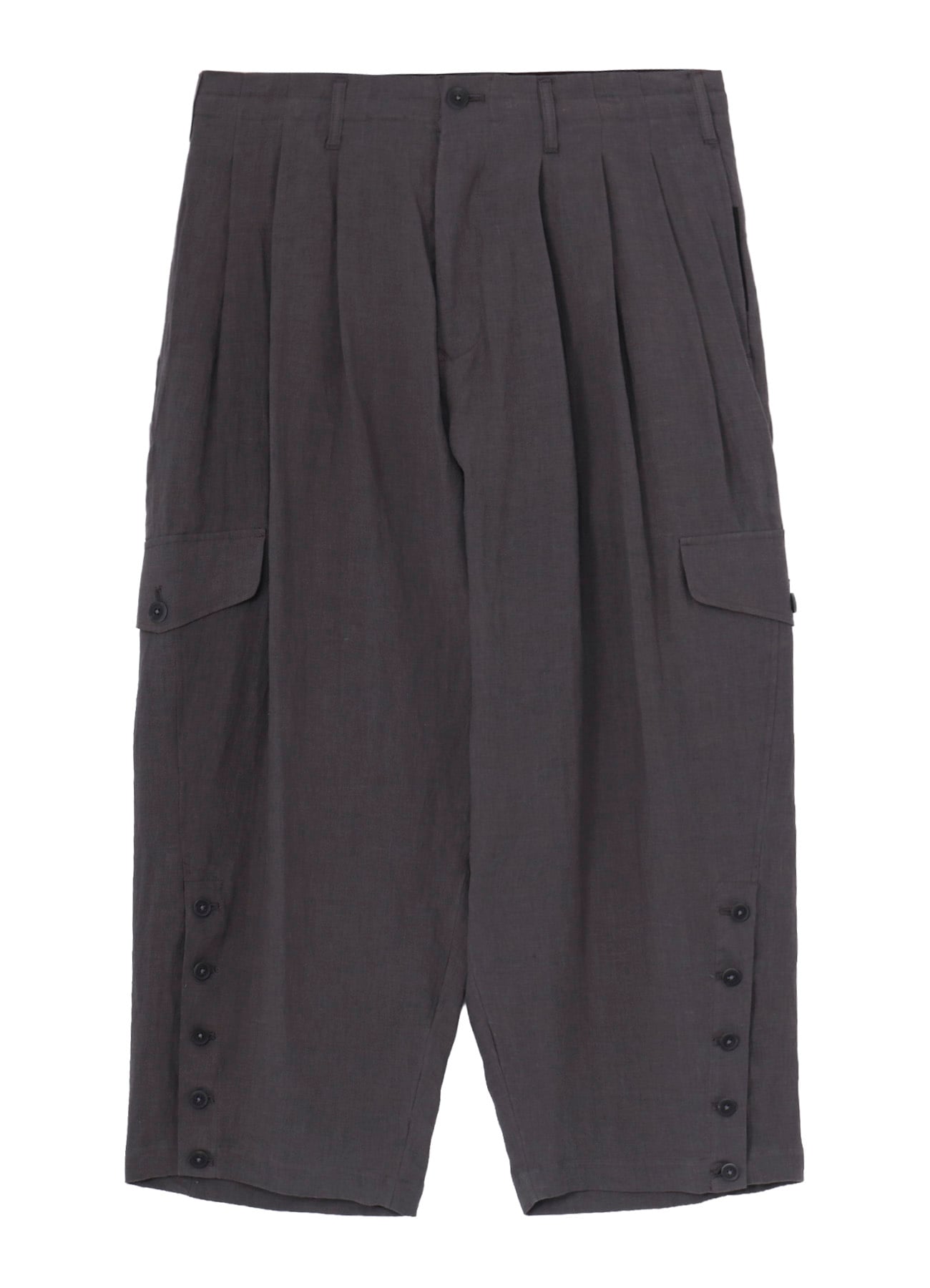 LINEN CLOTH ADJUSTABLE HEM PANTS
