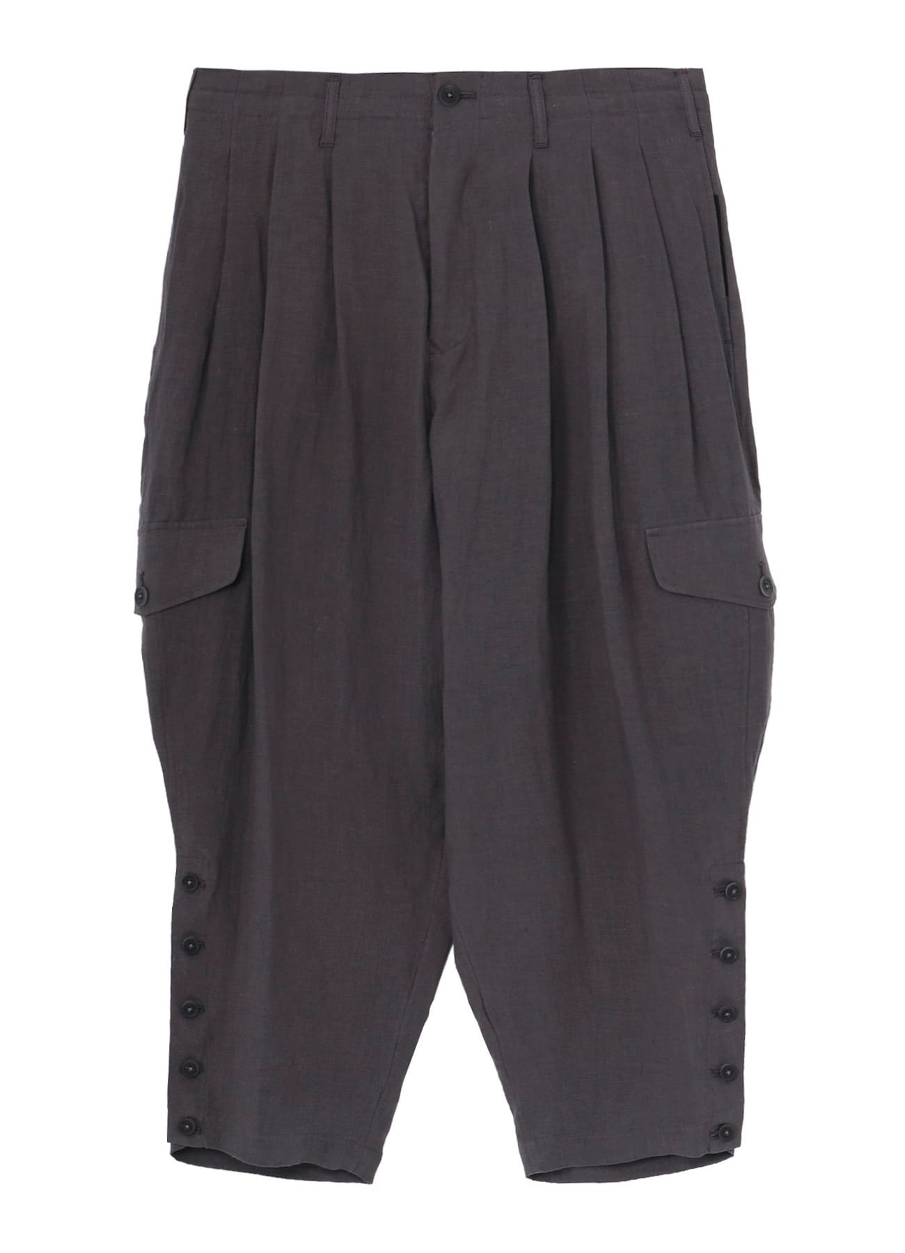 LINEN CLOTH ADJUSTABLE HEM PANTS