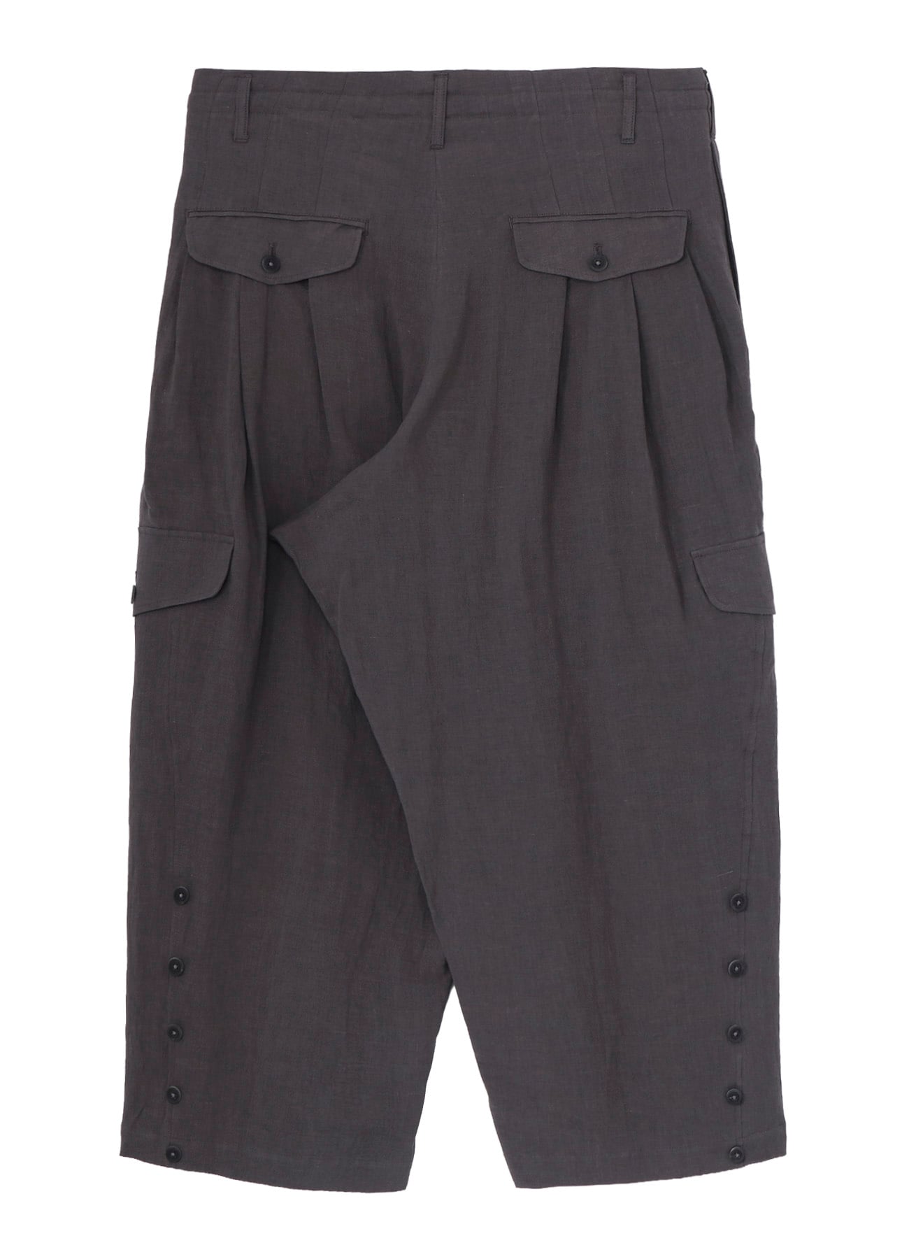 LINEN CLOTH ADJUSTABLE HEM PANTS