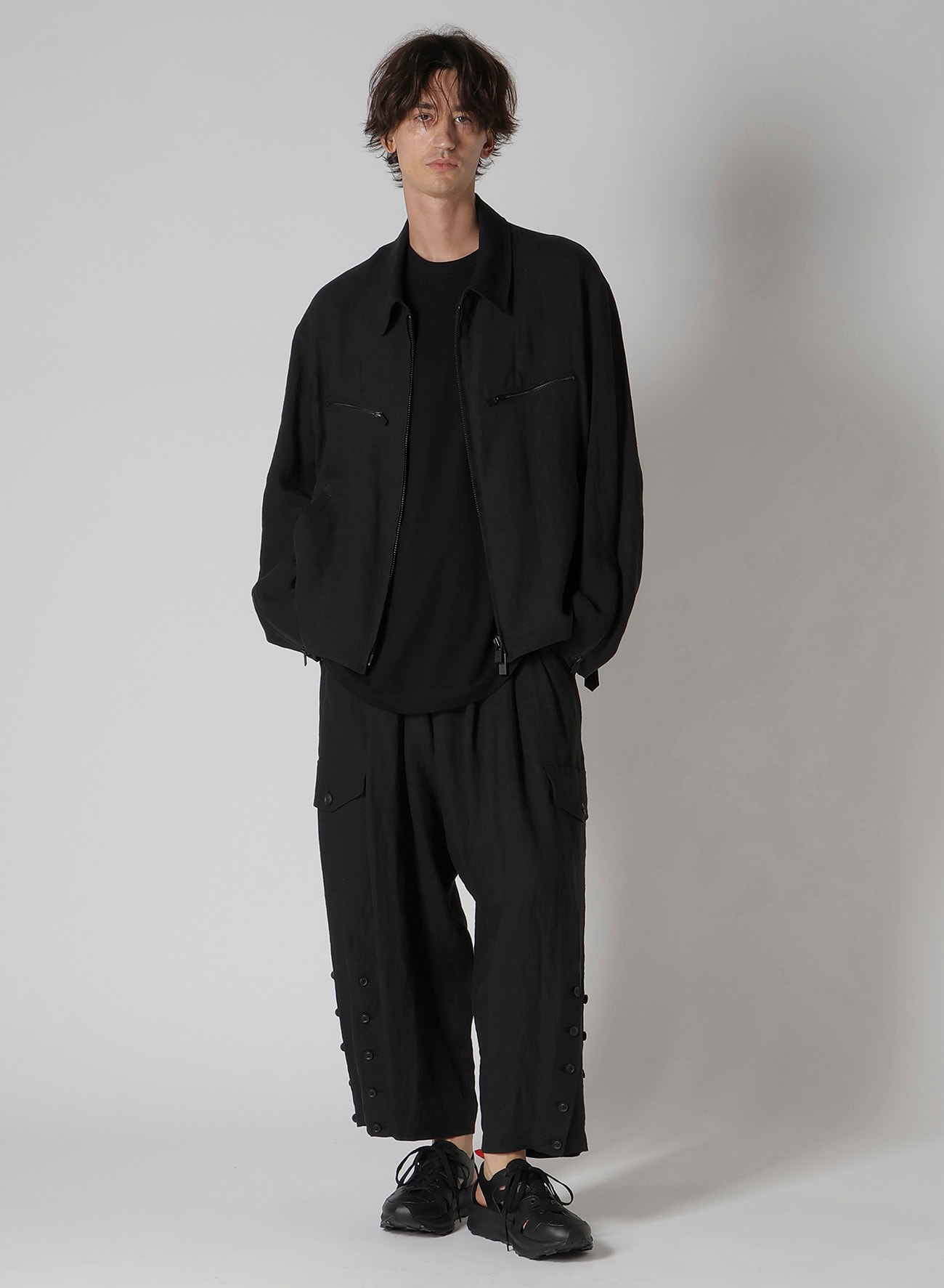 LINEN CLOTH ADJUSTABLE HEM PANTS