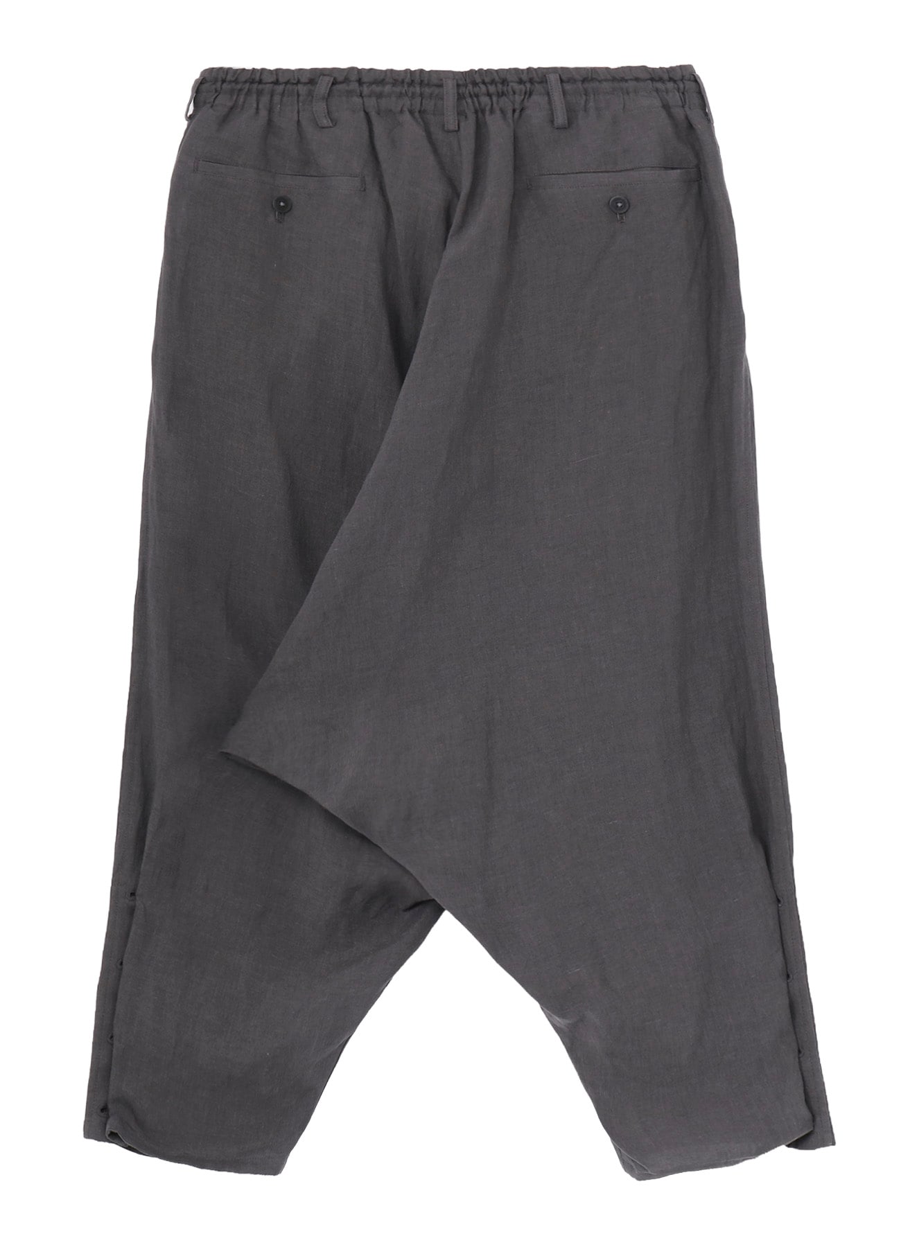 LINEN CLOTH HEM BUTTON SAROUEL PANTS
