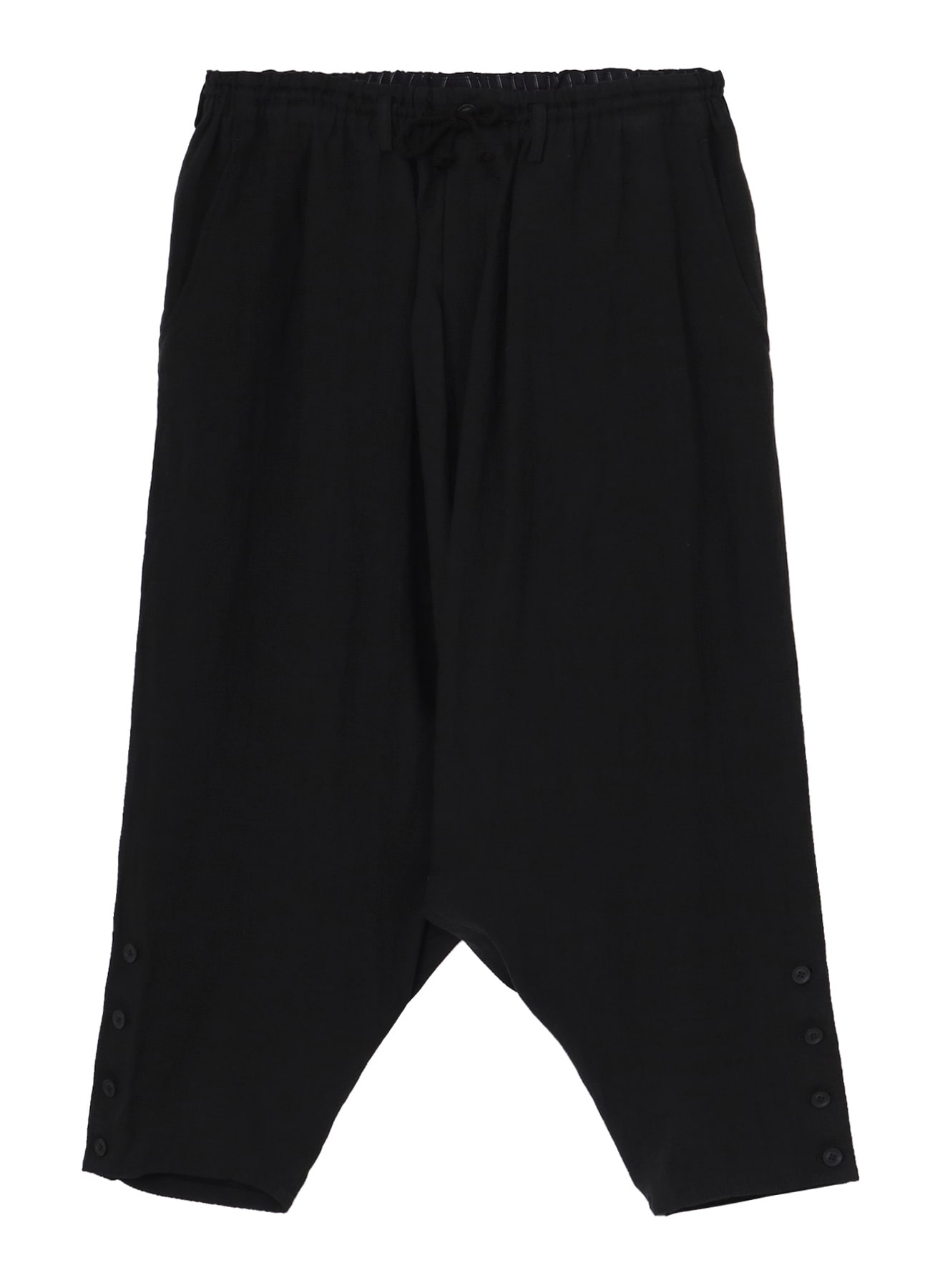 LINEN CLOTH HEM BUTTON SAROUEL PANTS