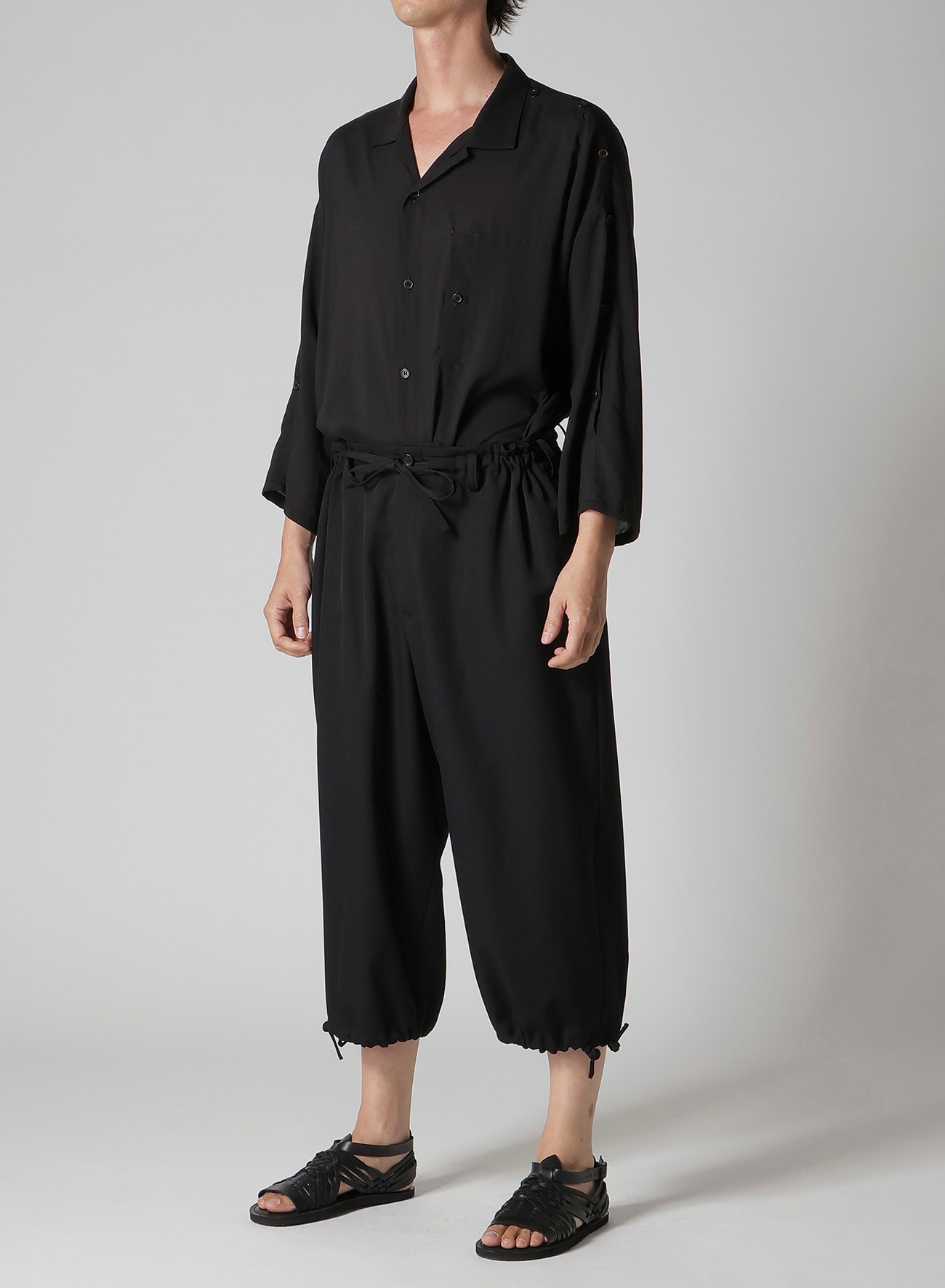 WOOL GABARDINE CHINA STRING PANTS