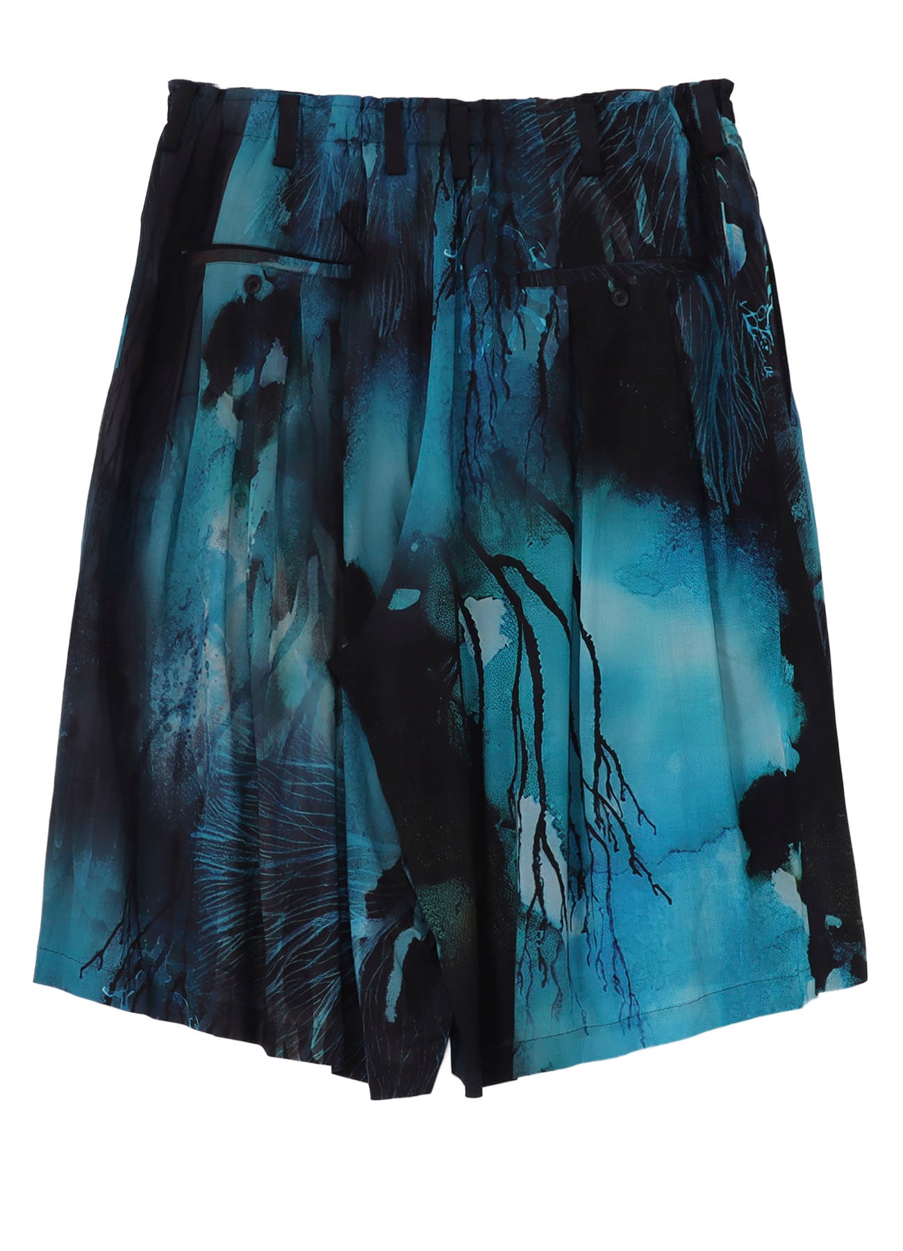 SEA PRINTED SILK PANTS