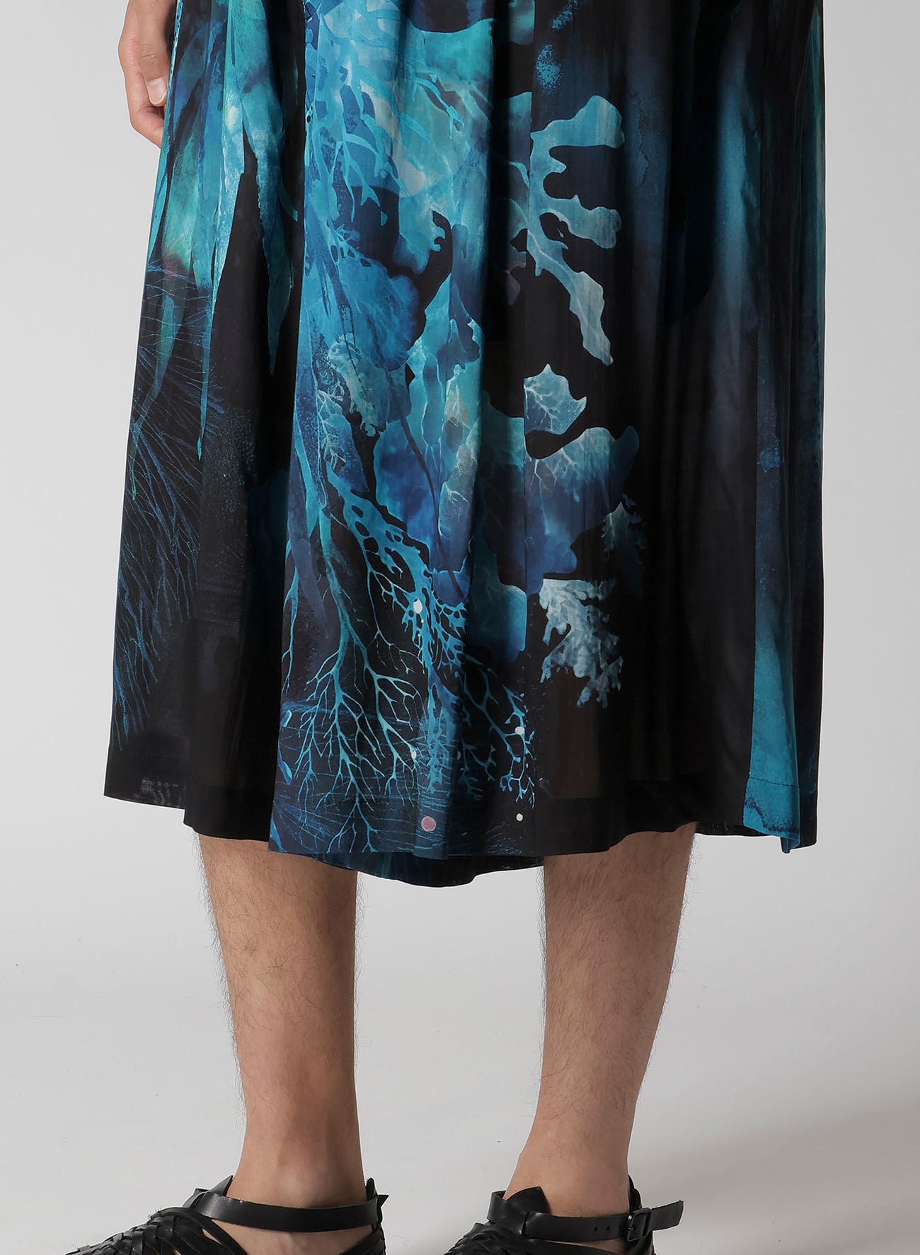 SEA PRINTED SILK PANTS