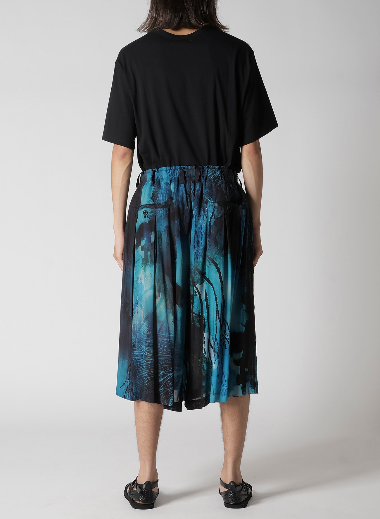 SEA PRINTED SILK PANTS