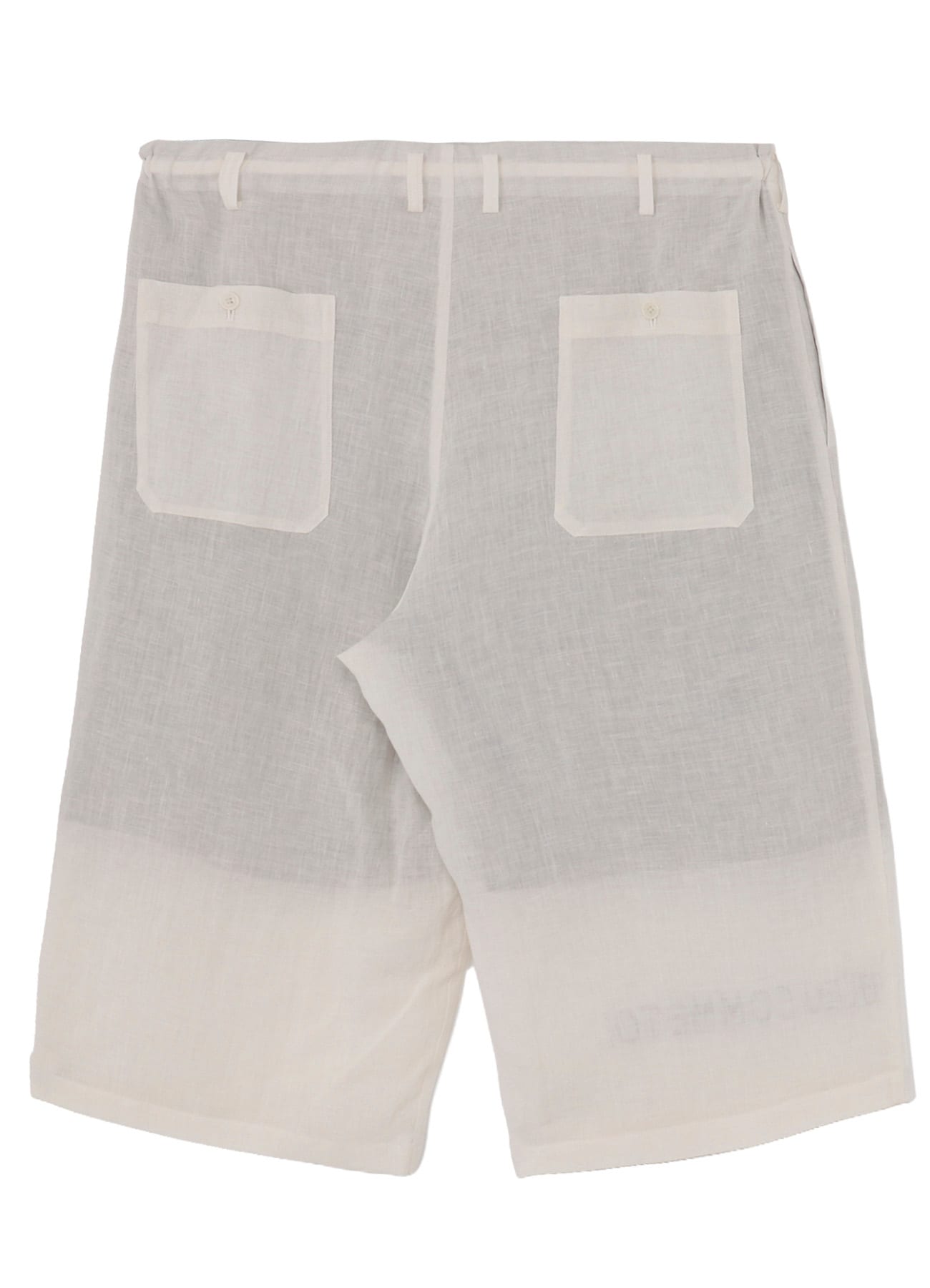 BLUE COMME RIGHT FRINT HEM MESSAGE PANTS