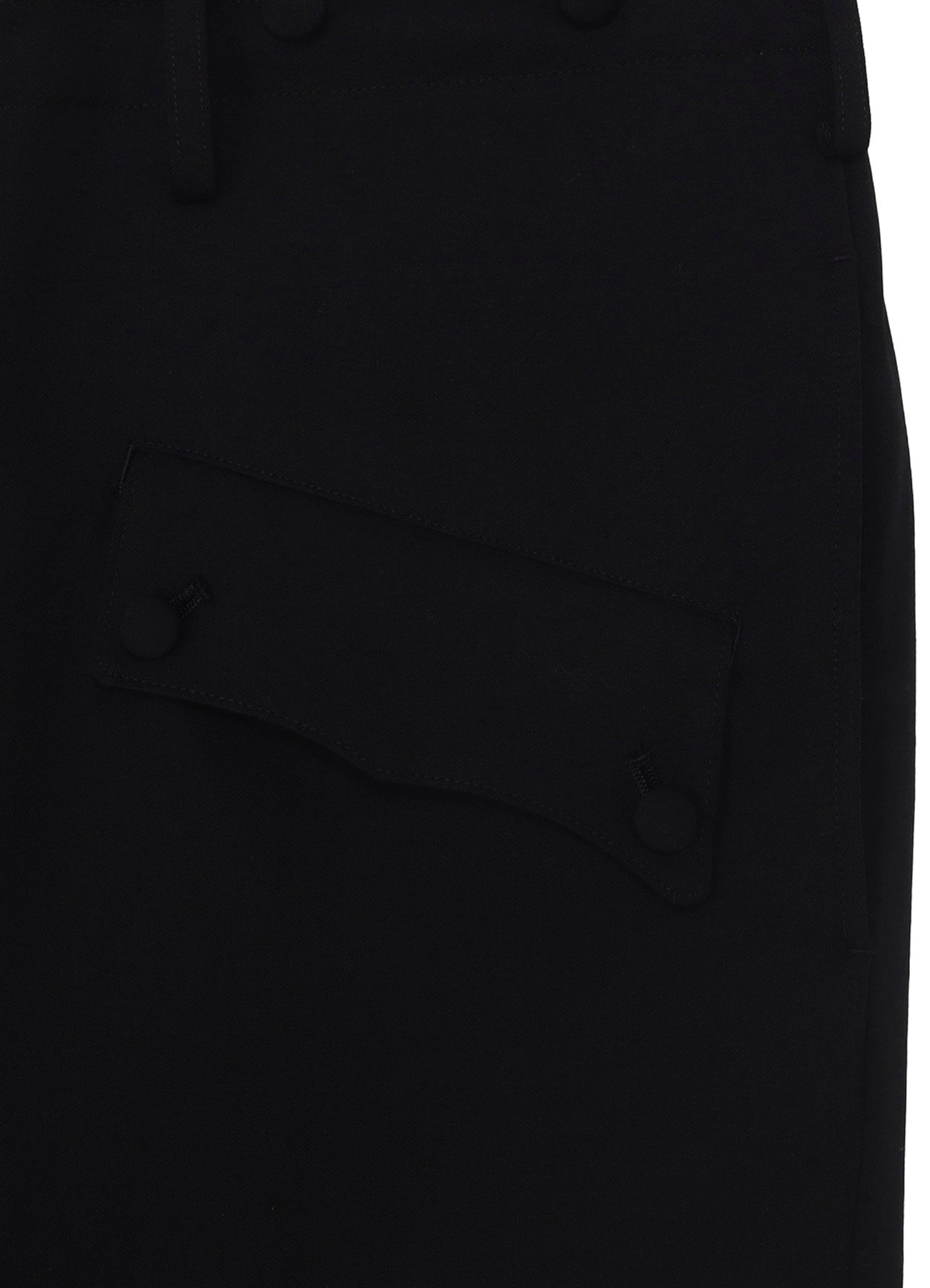 WOOL GABARDINE HEM OPENED SUSPENDER PANTS