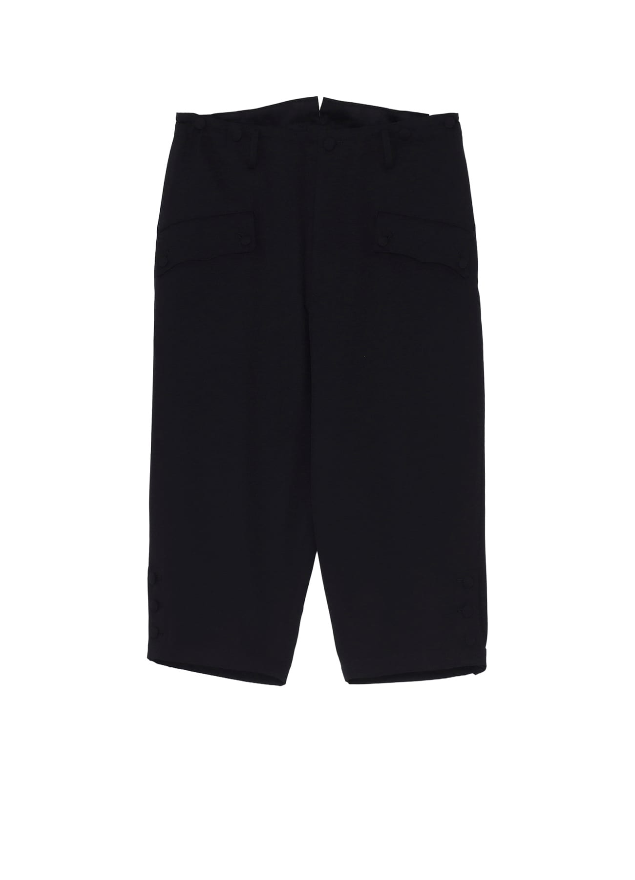 WOOL GABARDINE HEM OPENED SUSPENDER PANTS