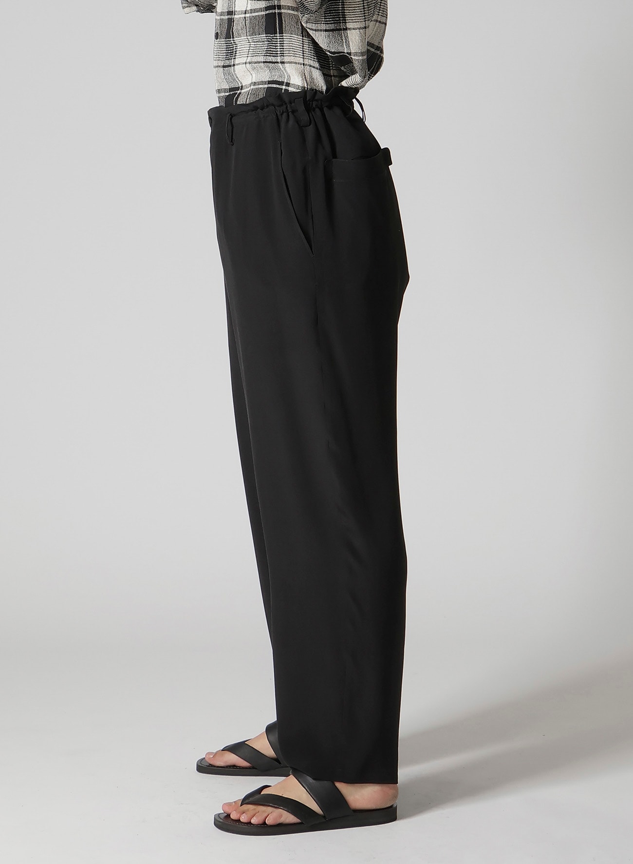 CREPE DE CHINE DESIGNED BOX POCKET PANTS