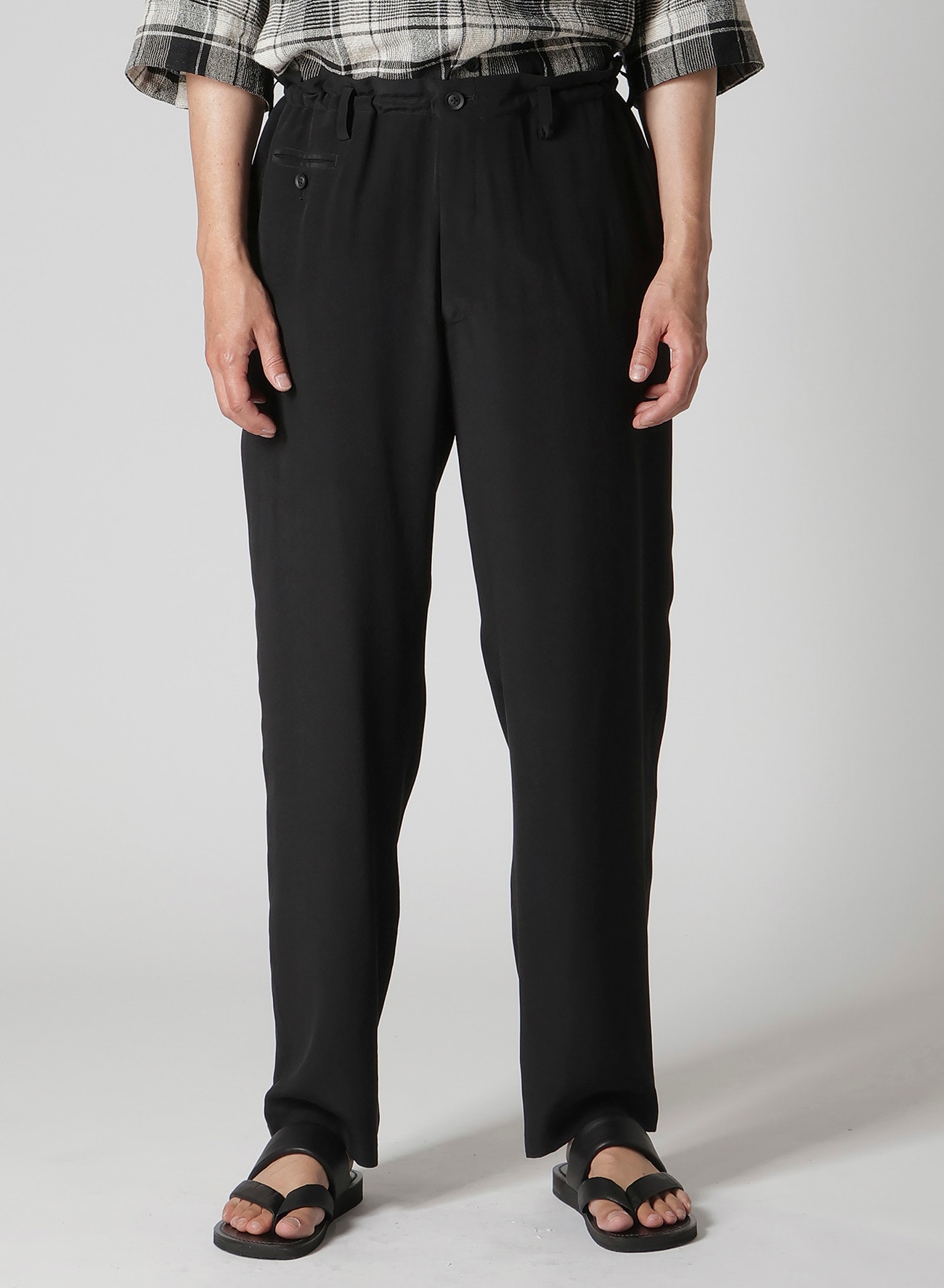 CREPE DE CHINE DESIGNED BOX POCKET PANTS