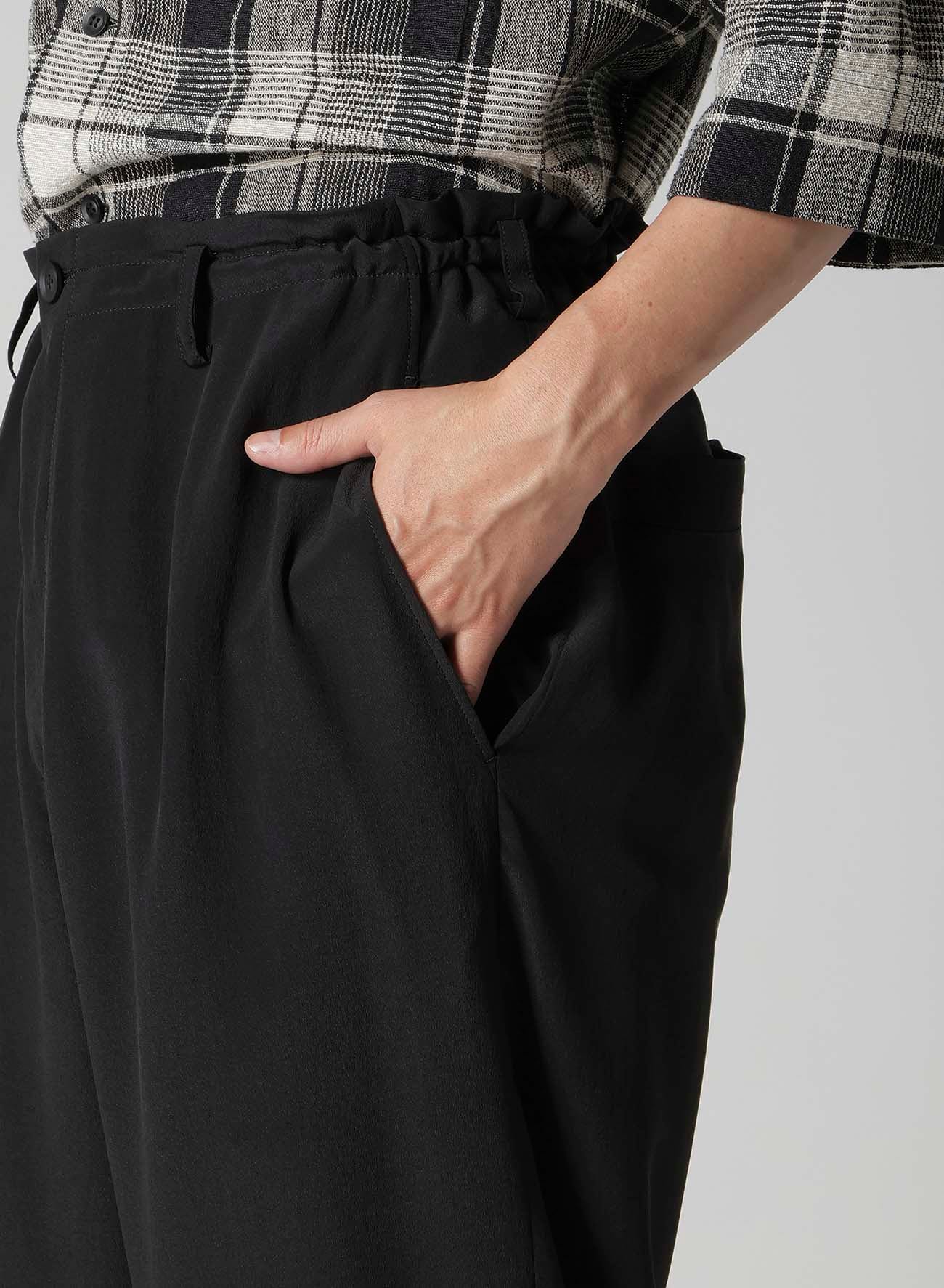 CREPE DE CHINE DESIGNED BOX POCKET PANTS