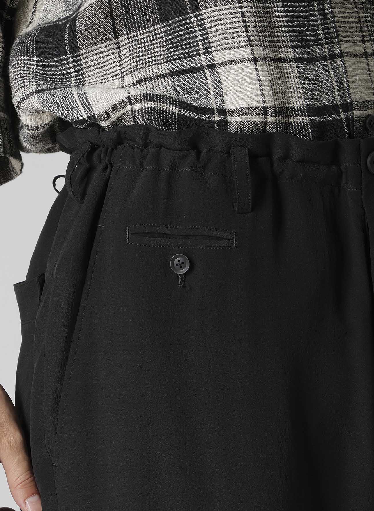 CREPE DE CHINE DESIGNED BOX POCKET PANTS