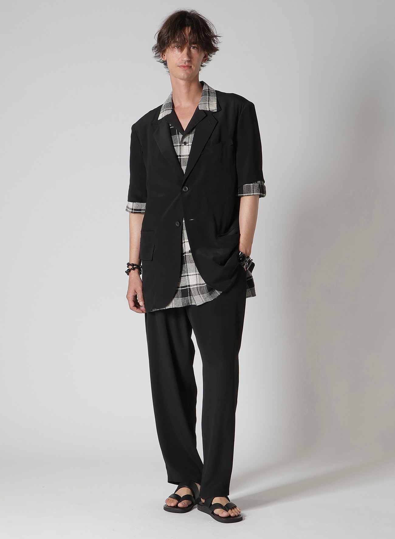 CREPE DE CHINE DESIGNED BOX POCKET PANTS