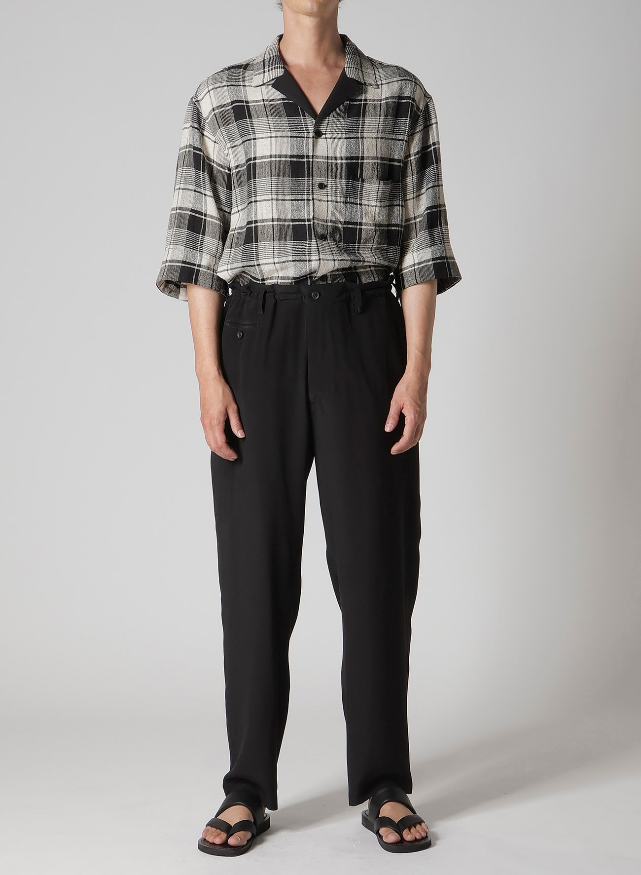CREPE DE CHINE DESIGNED BOX POCKET PANTS