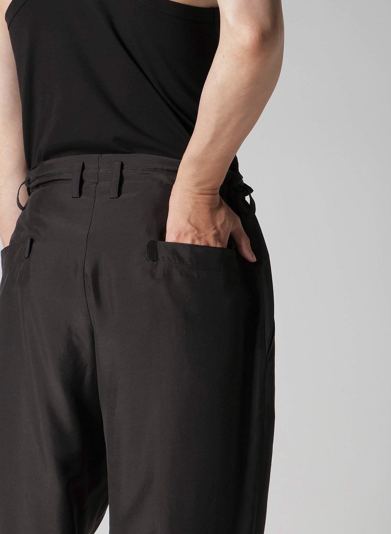 SILK HABUTAE DESIGNED BOX POCKET PANTS