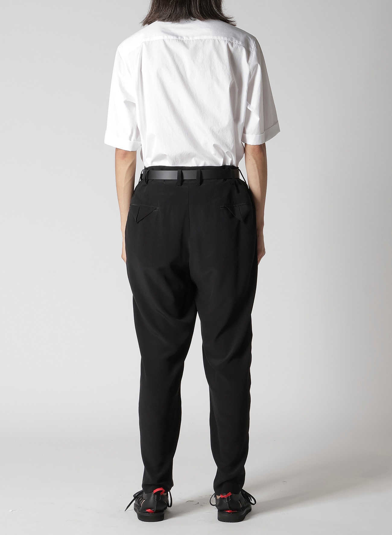 CREPE DE CHINE TRIANGLE TAB SLIM PANTS