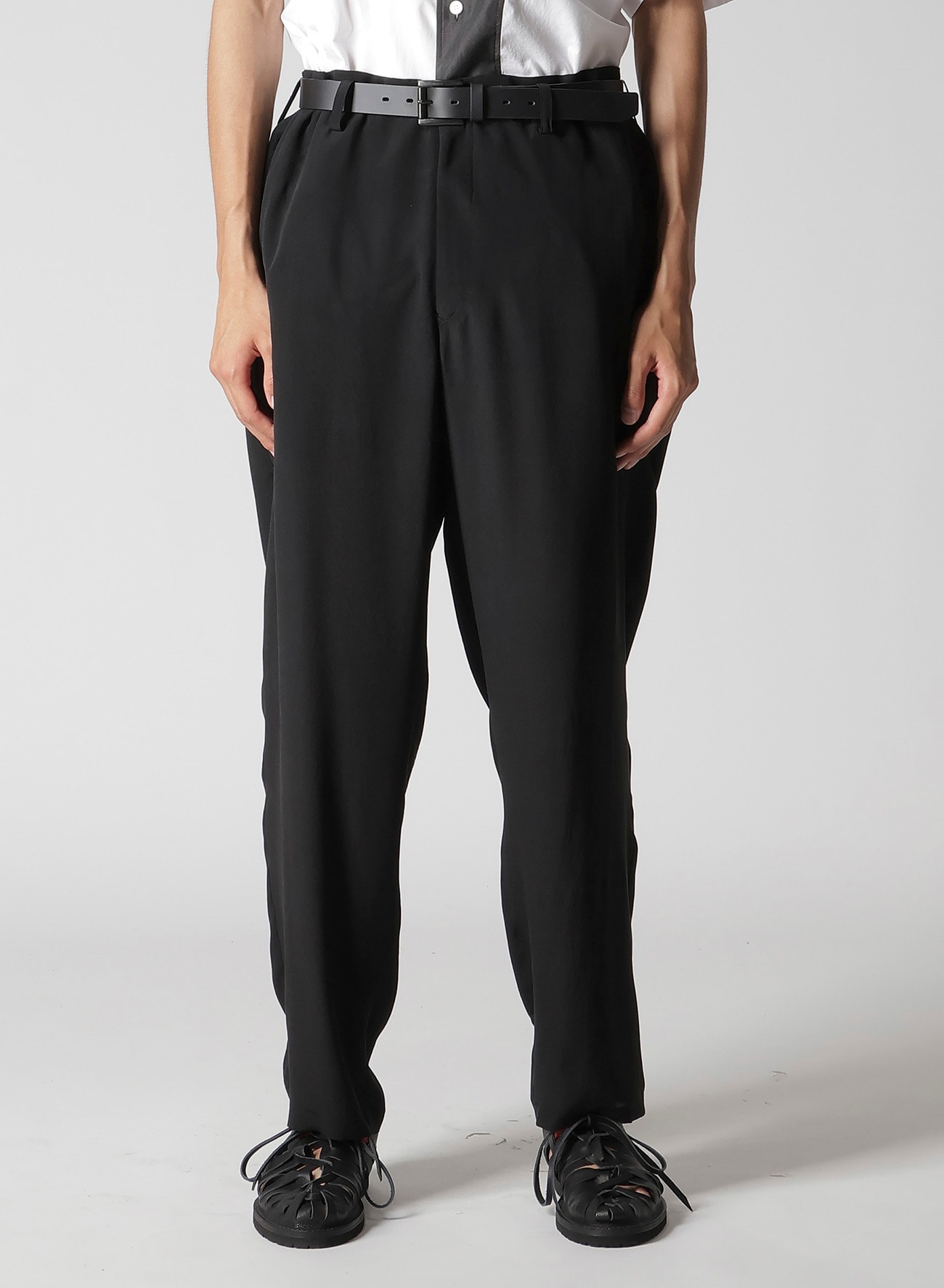 CREPE DE CHINE TRIANGLE TAB SLIM PANTS