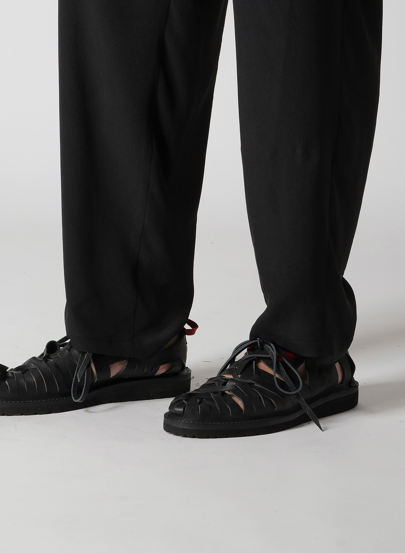 CREPE DE CHINE TRIANGLE TAB SLIM PANTS