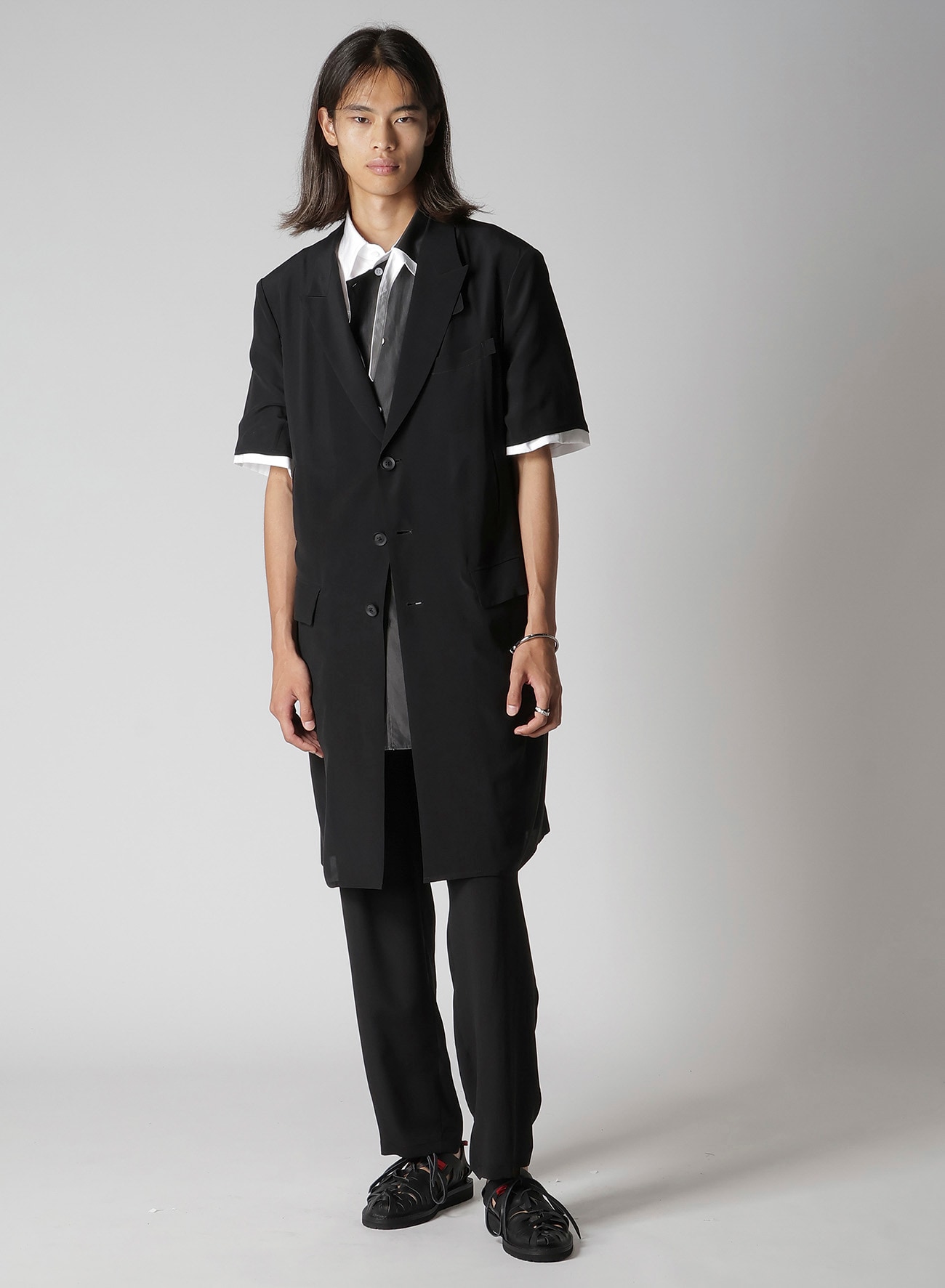 CREPE DE CHINE TRIANGLE TAB SLIM PANTS