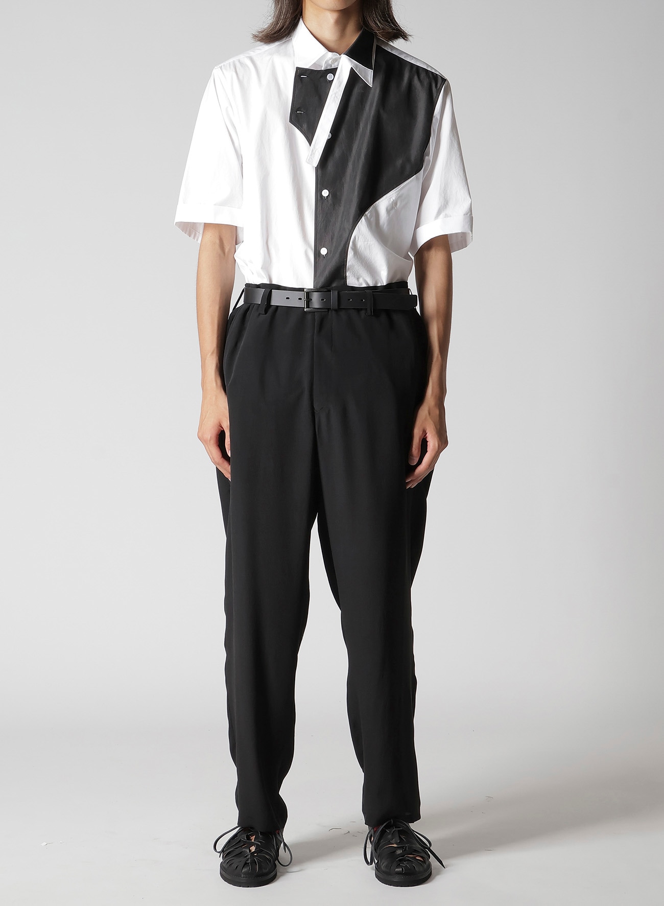 CREPE DE CHINE TRIANGLE TAB SLIM PANTS