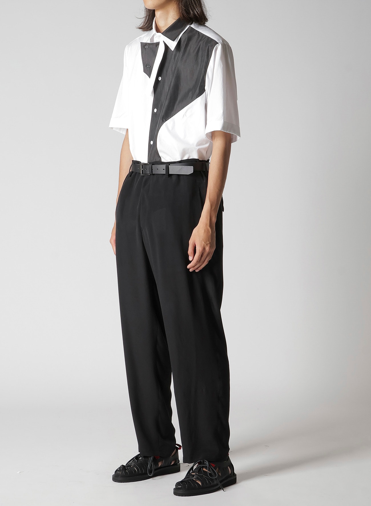CREPE DE CHINE TRIANGLE TAB SLIM PANTS