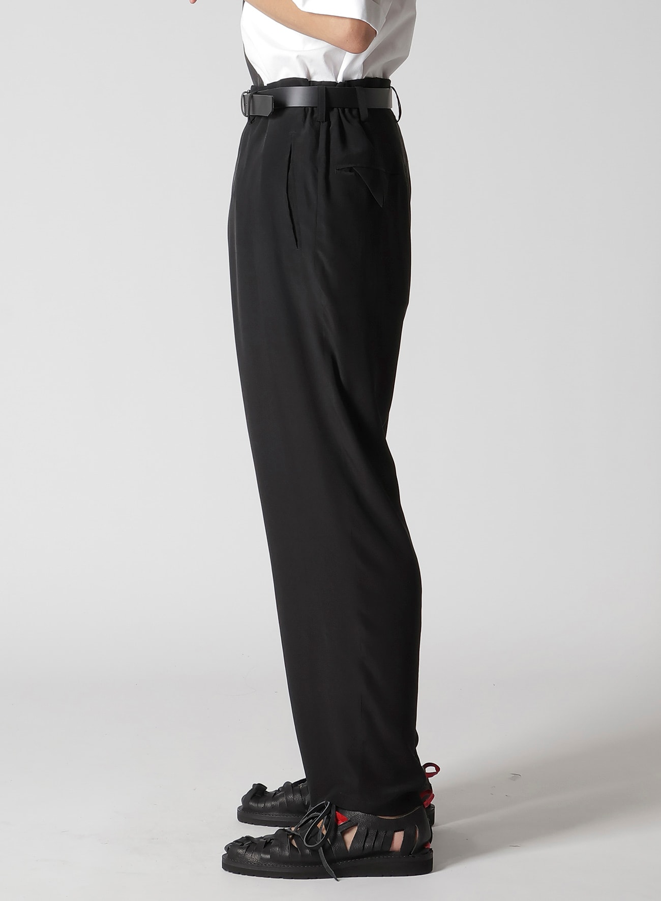 CREPE DE CHINE TRIANGLE TAB SLIM PANTS