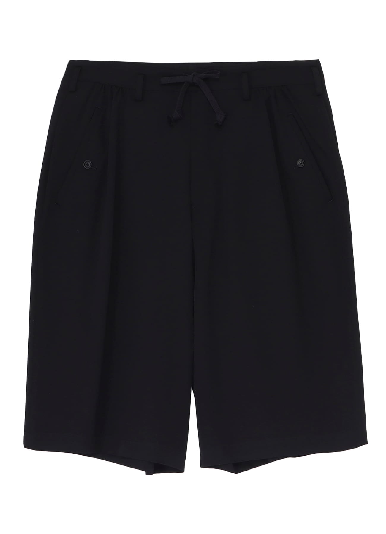 WOOL GABARDINE GATHER SHORT PANTS