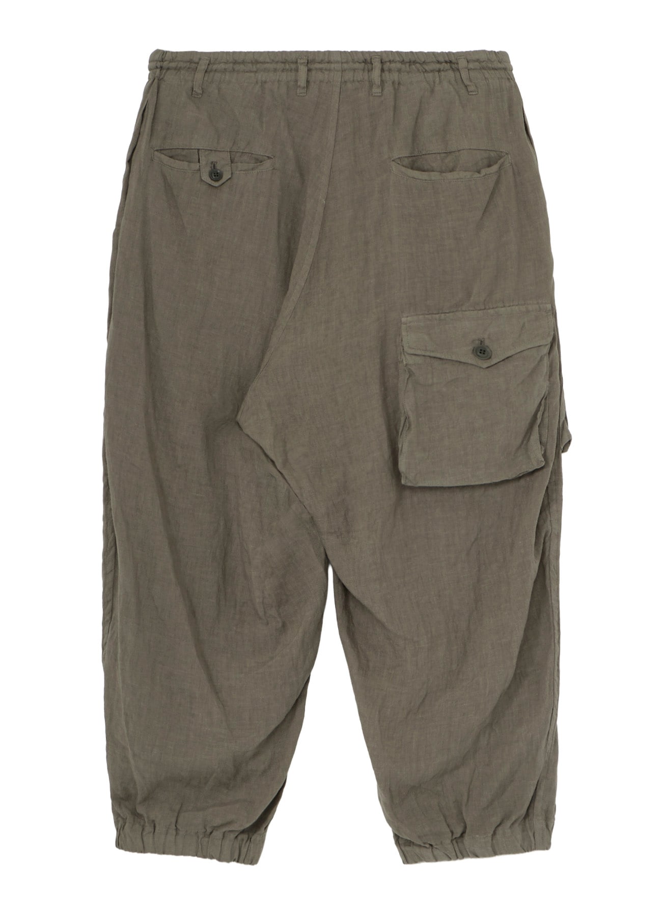 GARMENT-DYED LINEN SIDE TUCK POCKET PANTS