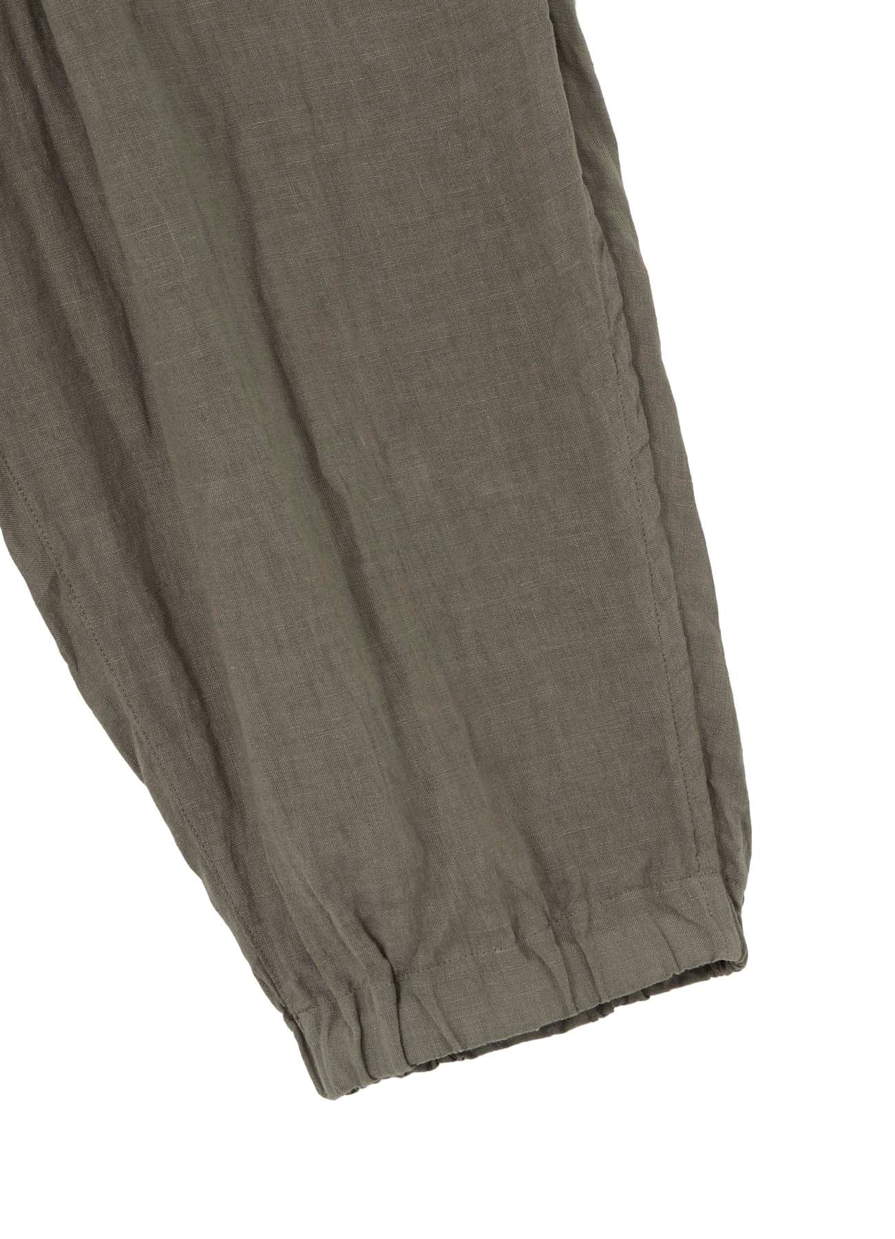 GARMENT-DYED LINEN SIDE TUCK POCKET PANTS