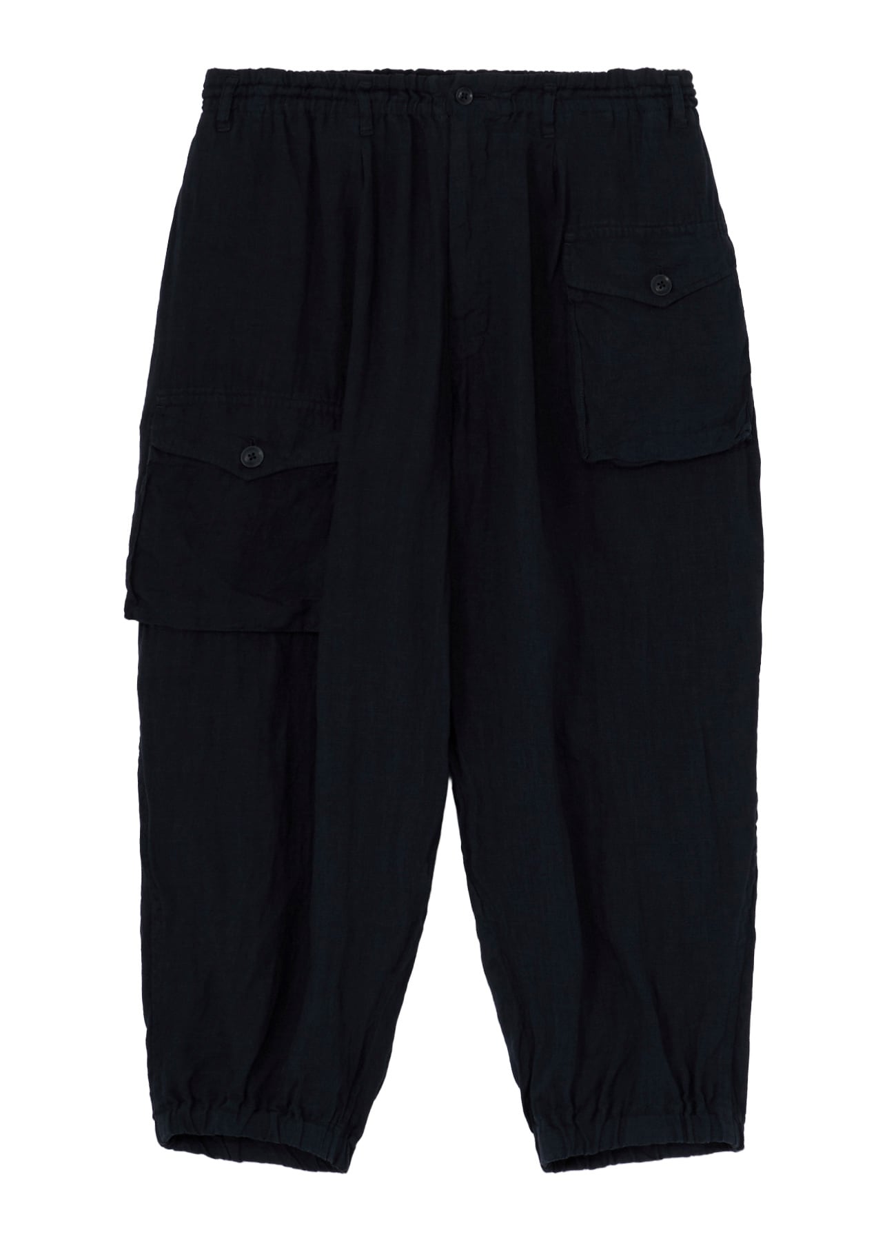GARMENT-DYED LINEN SIDE TUCK POCKET PANTS