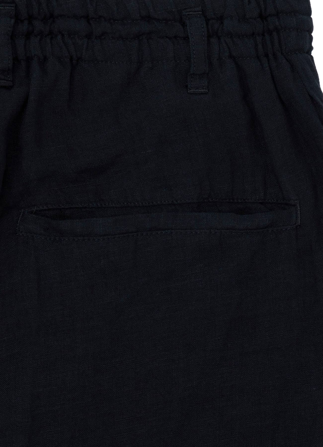 GARMENT-DYED LINEN SIDE TUCK POCKET PANTS