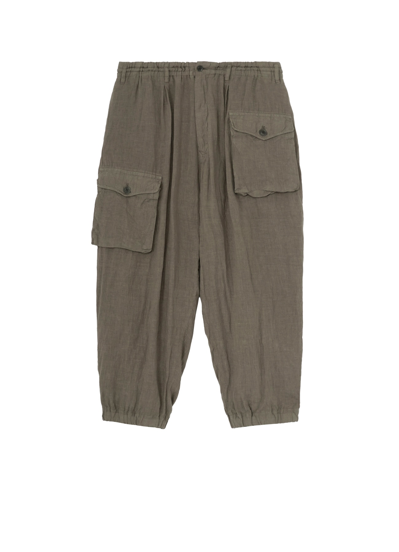 GARMENT-DYED LINEN SIDE TUCK POCKET PANTS