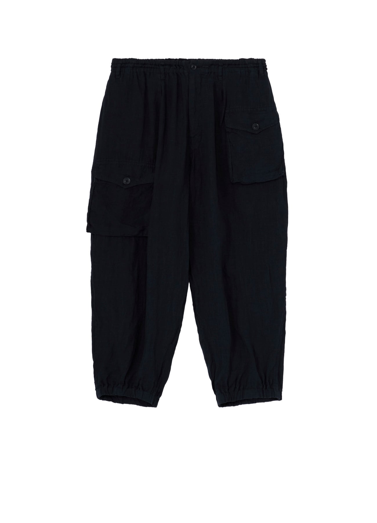 GARMENT-DYED LINEN SIDE TUCK POCKET PANTS