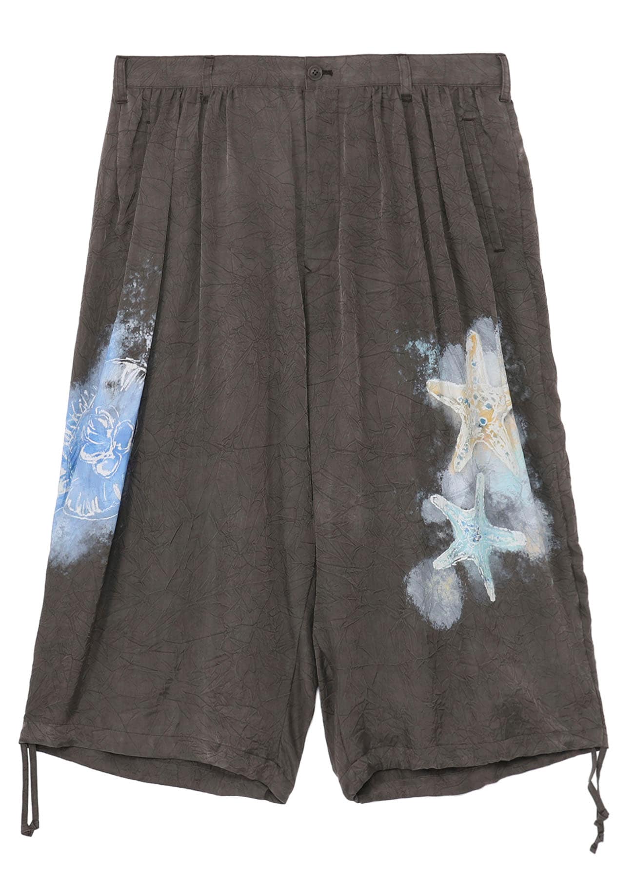 <PIECE UNIQUE/AOYAMA>INK DYED WRINKLE CUPRO HALF PANTS