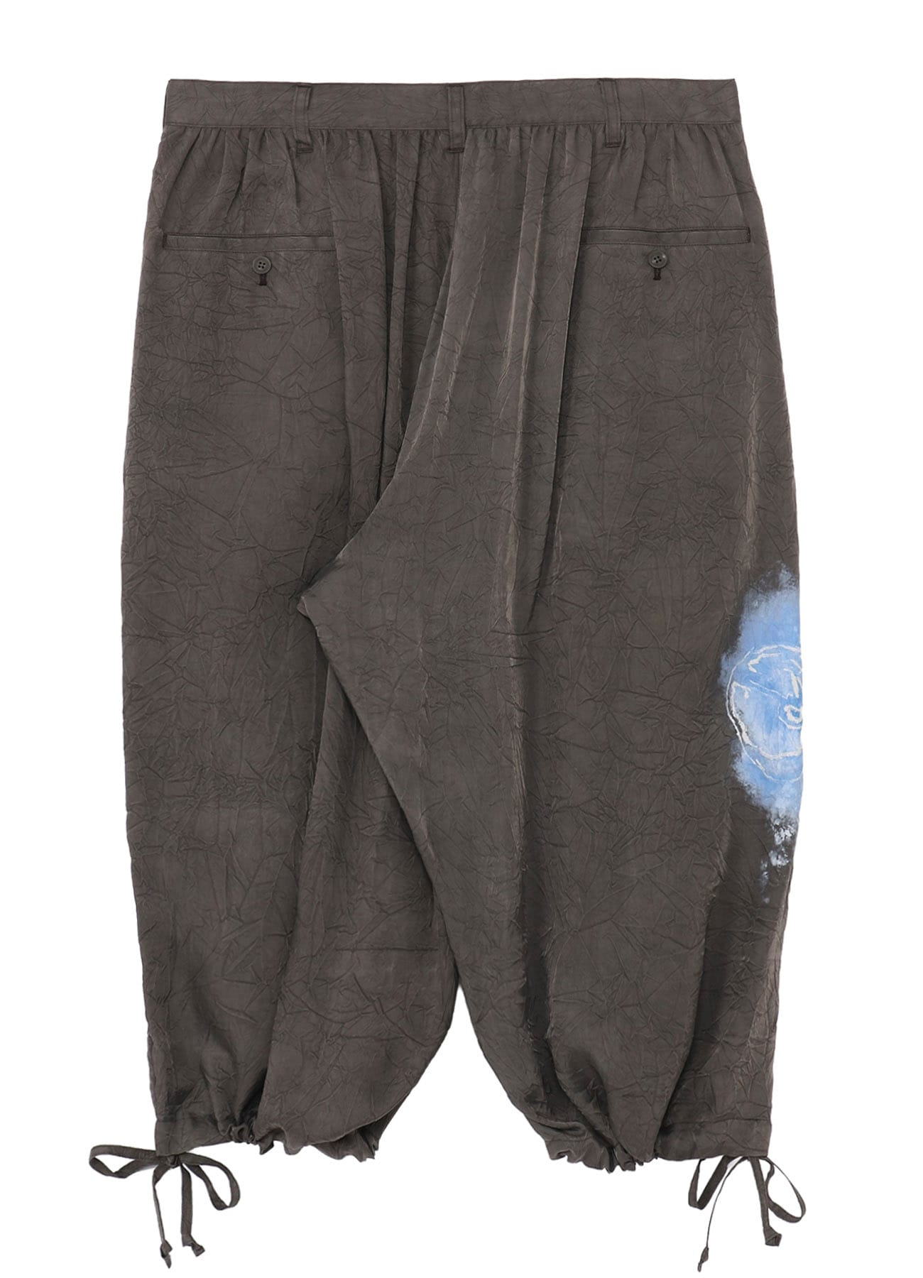 <PIECE UNIQUE/AOYAMA>INK DYED WRINKLE CUPRO HALF PANTS