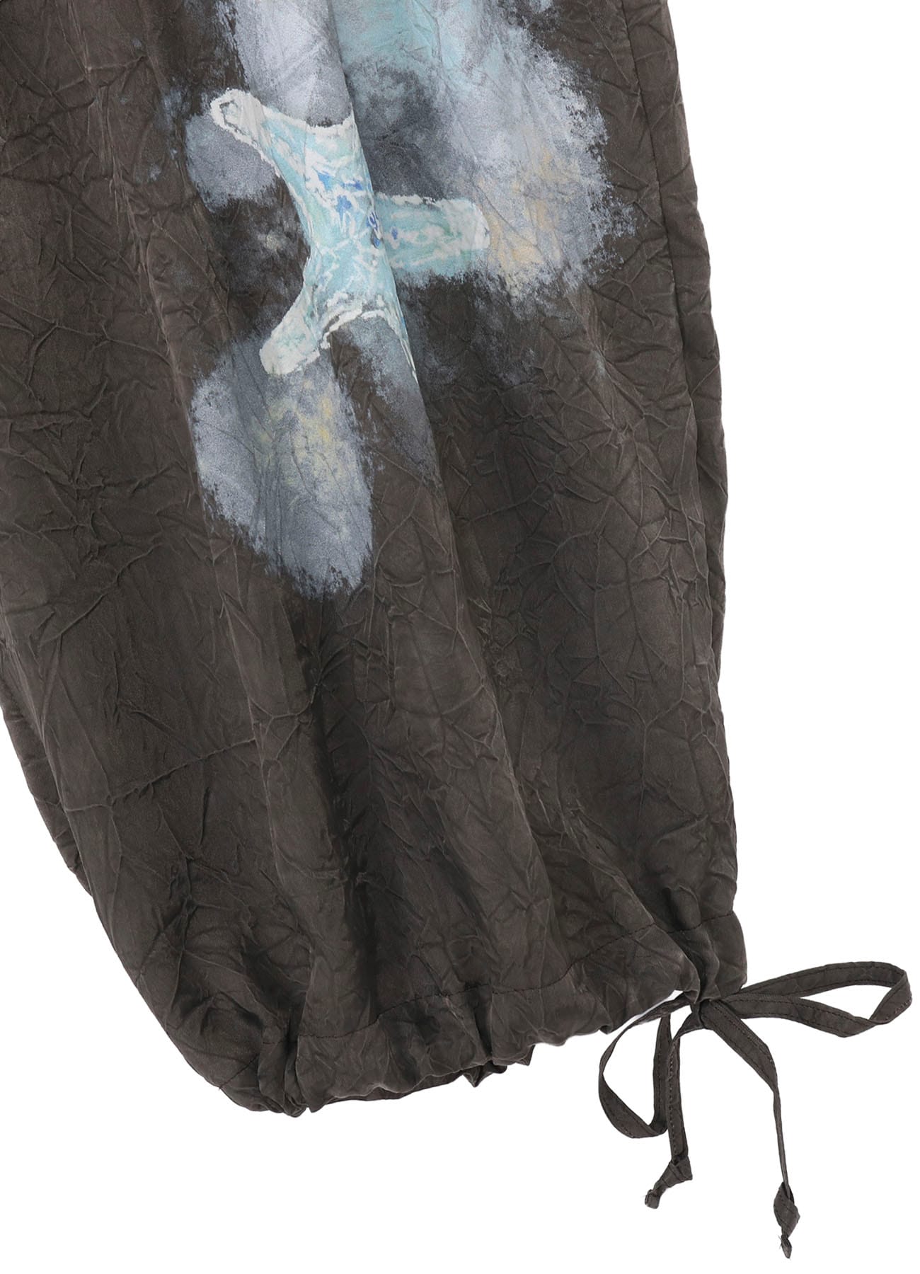 <PIECE UNIQUE/AOYAMA>INK DYED WRINKLE CUPRO HALF PANTS