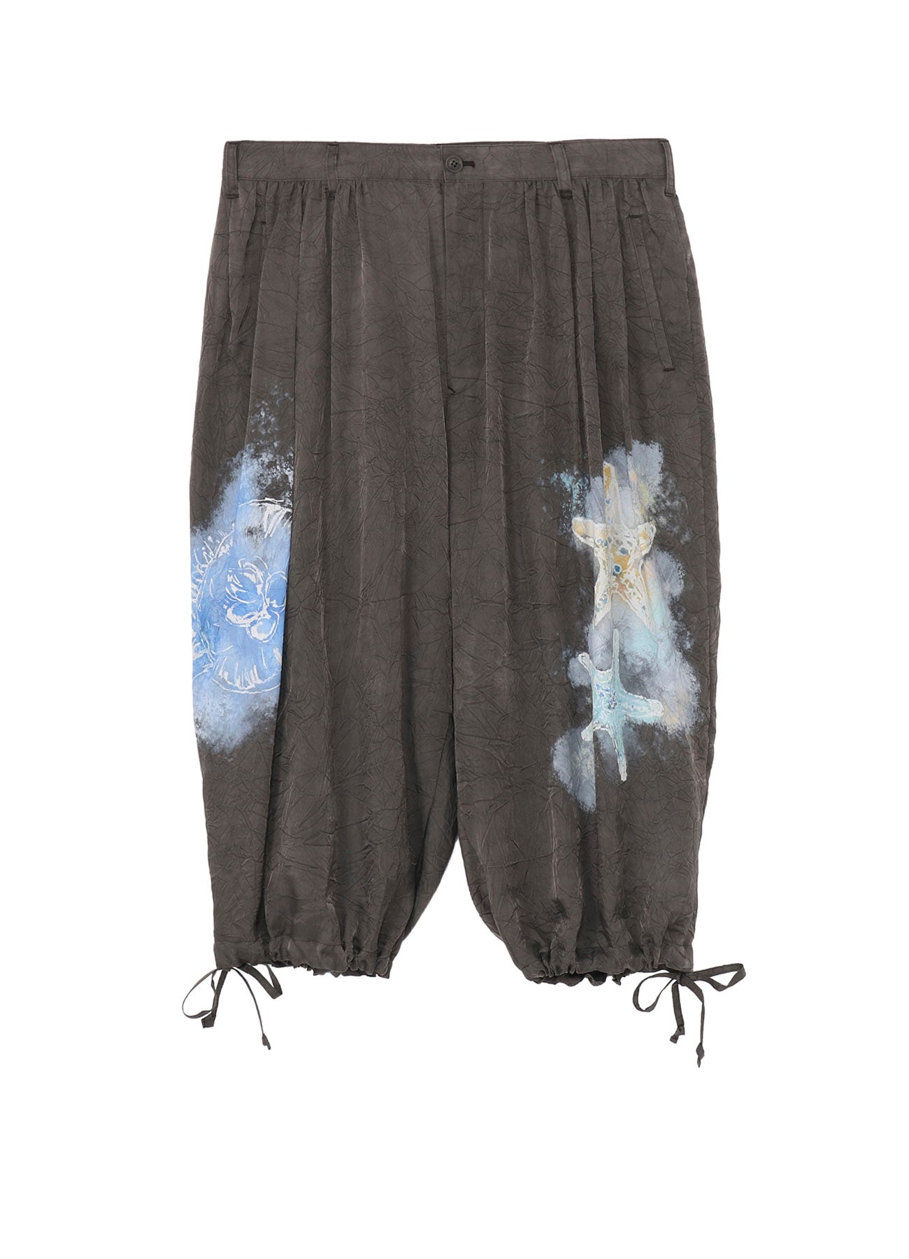 <PIECE UNIQUE/AOYAMA>INK DYED WRINKLE CUPRO HALF PANTS