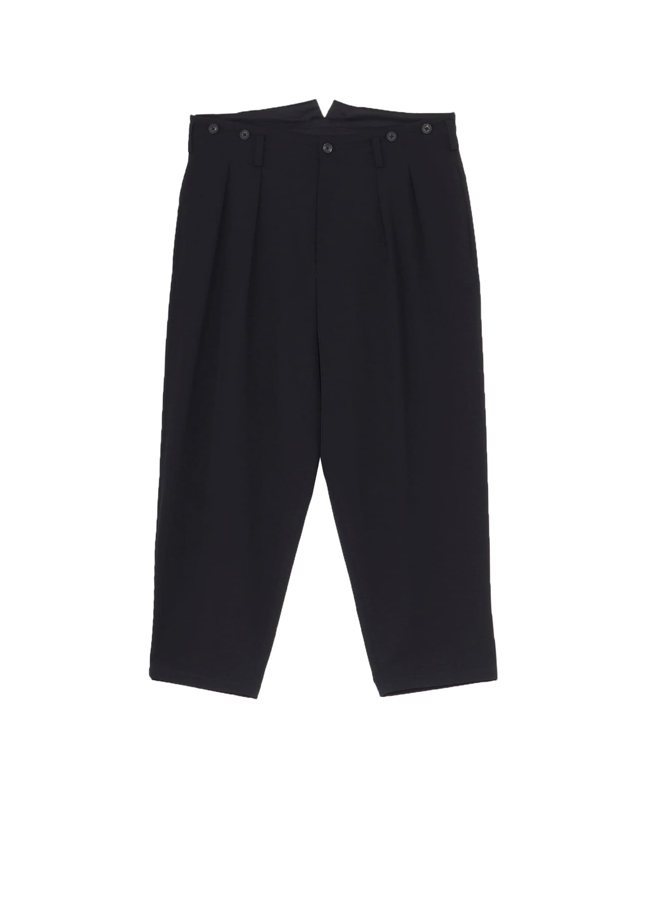 WOOL GABARDINE 2 TUCKS SUSPENDER PANTS