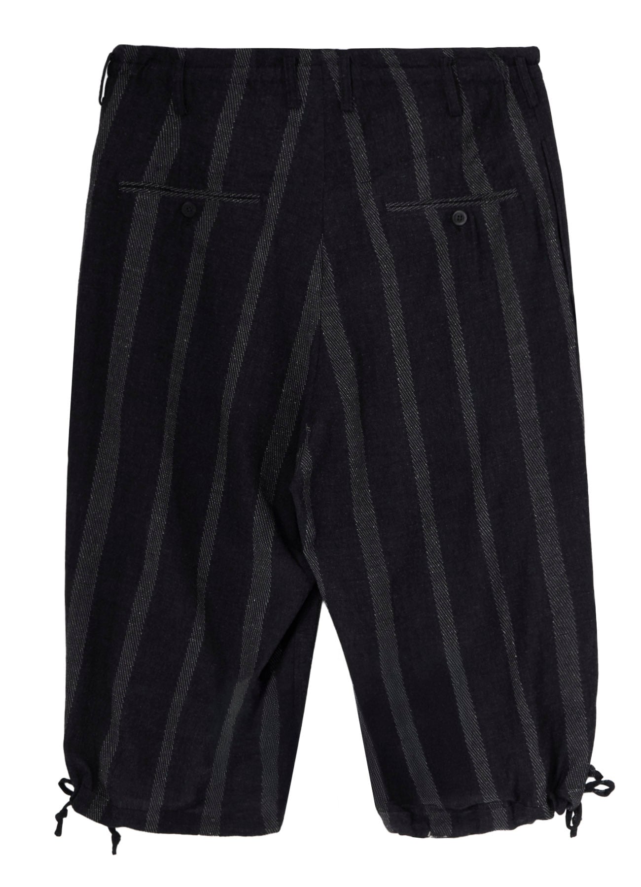SILK/COTTON STRIPE PATTERN HEM OPENED PANTS