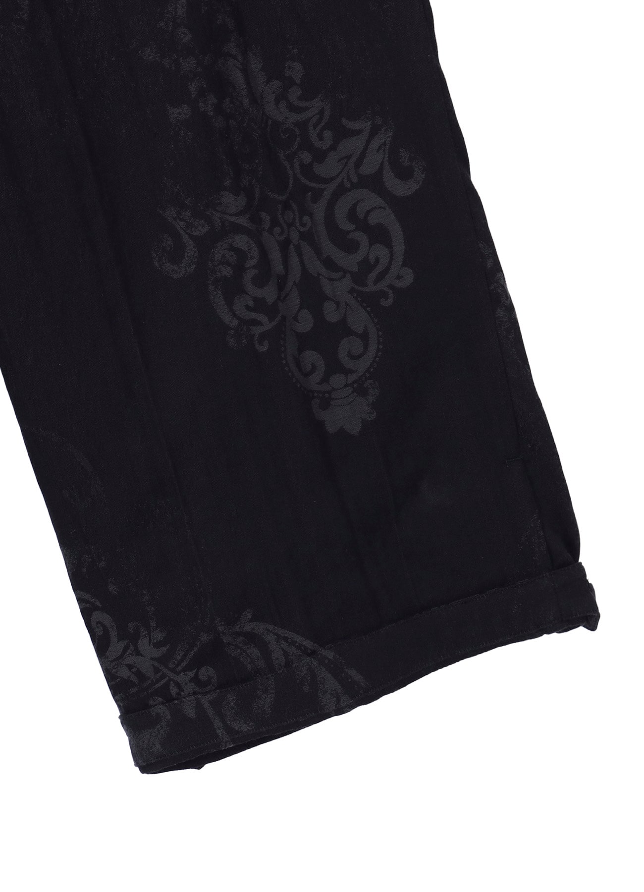 JACQUARD PATTERN HEM TAB PANTS