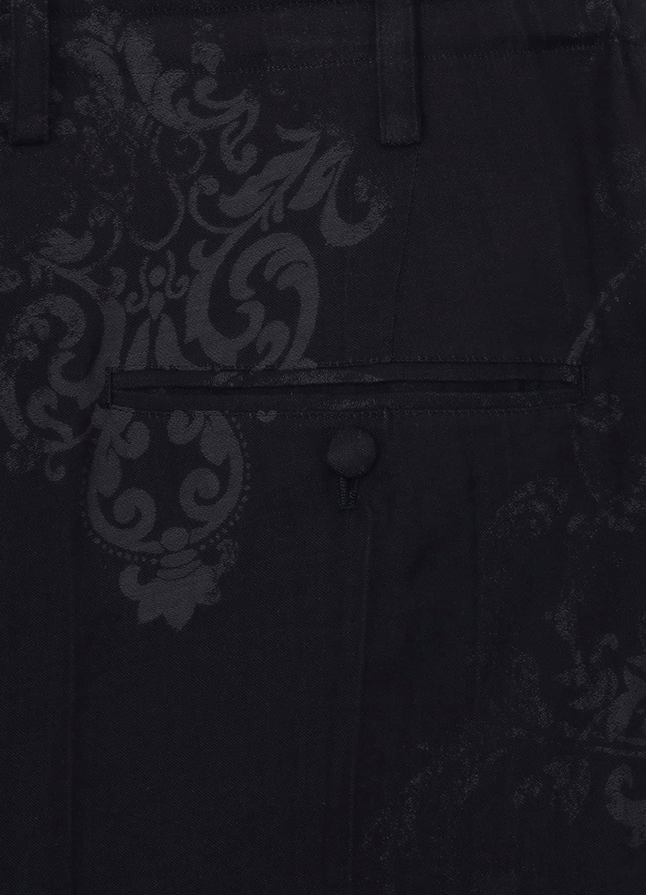 JACQUARD PATTERN HEM TAB PANTS