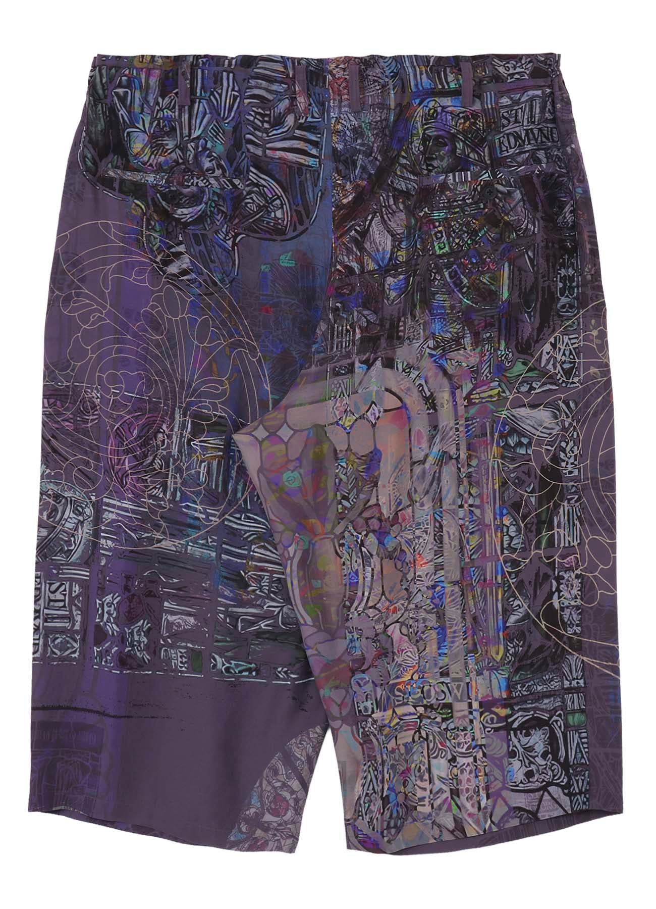 PURPLE STAINED GLASS PRINTED PANTS