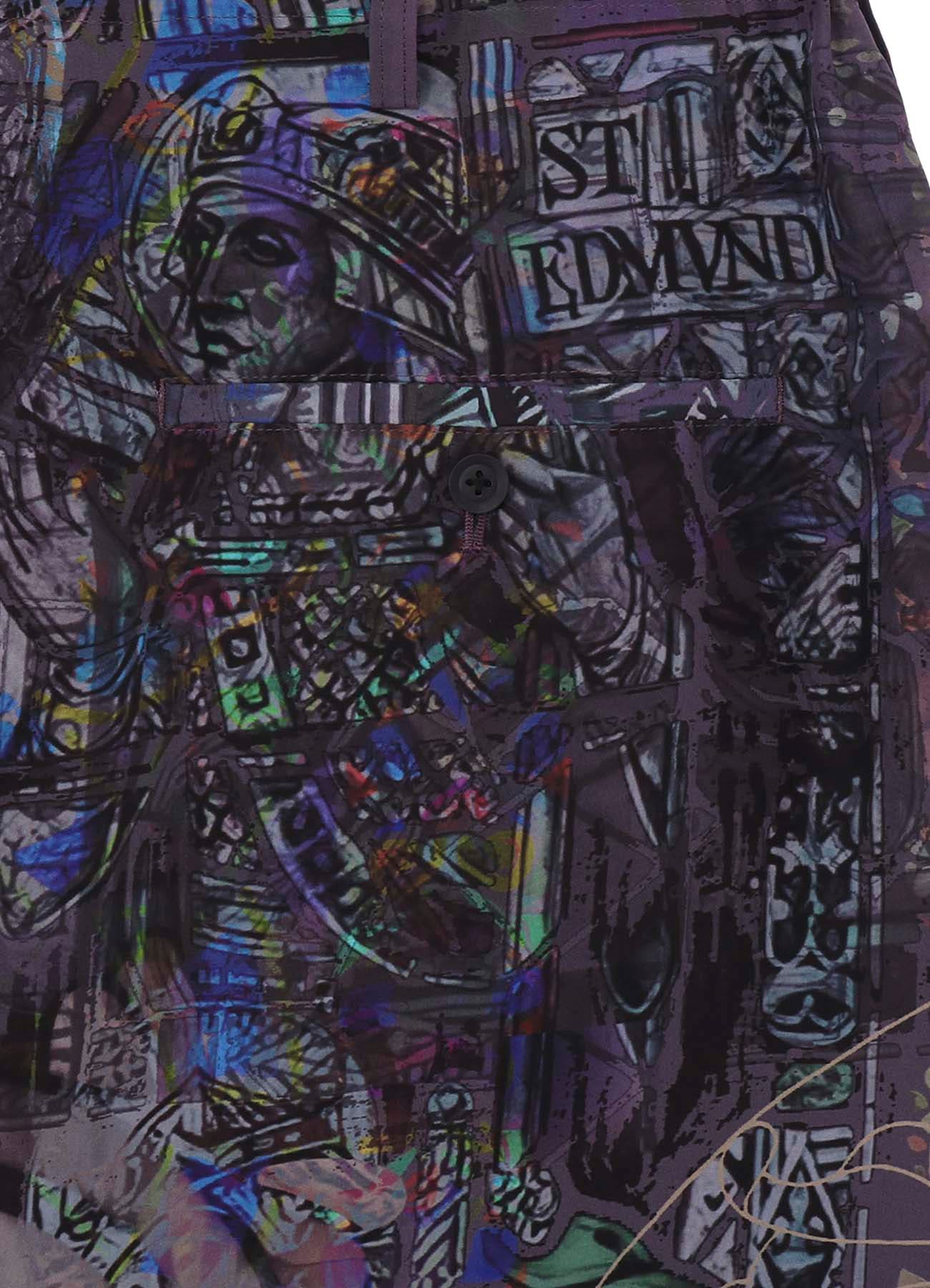 PURPLE STAINED GLASS PRINTED PANTS