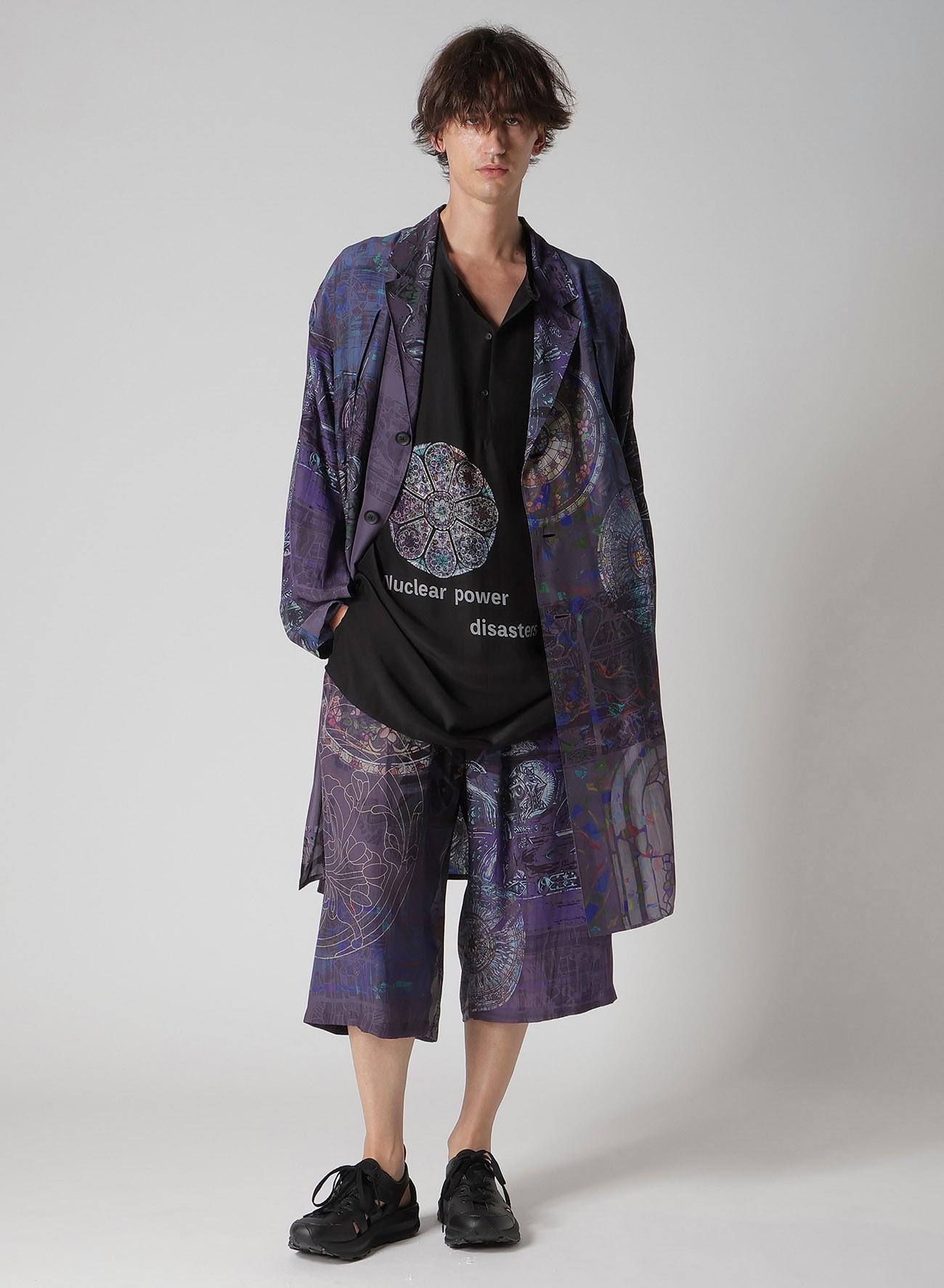 PURPLE STAINED GLASS PRINTED PANTS