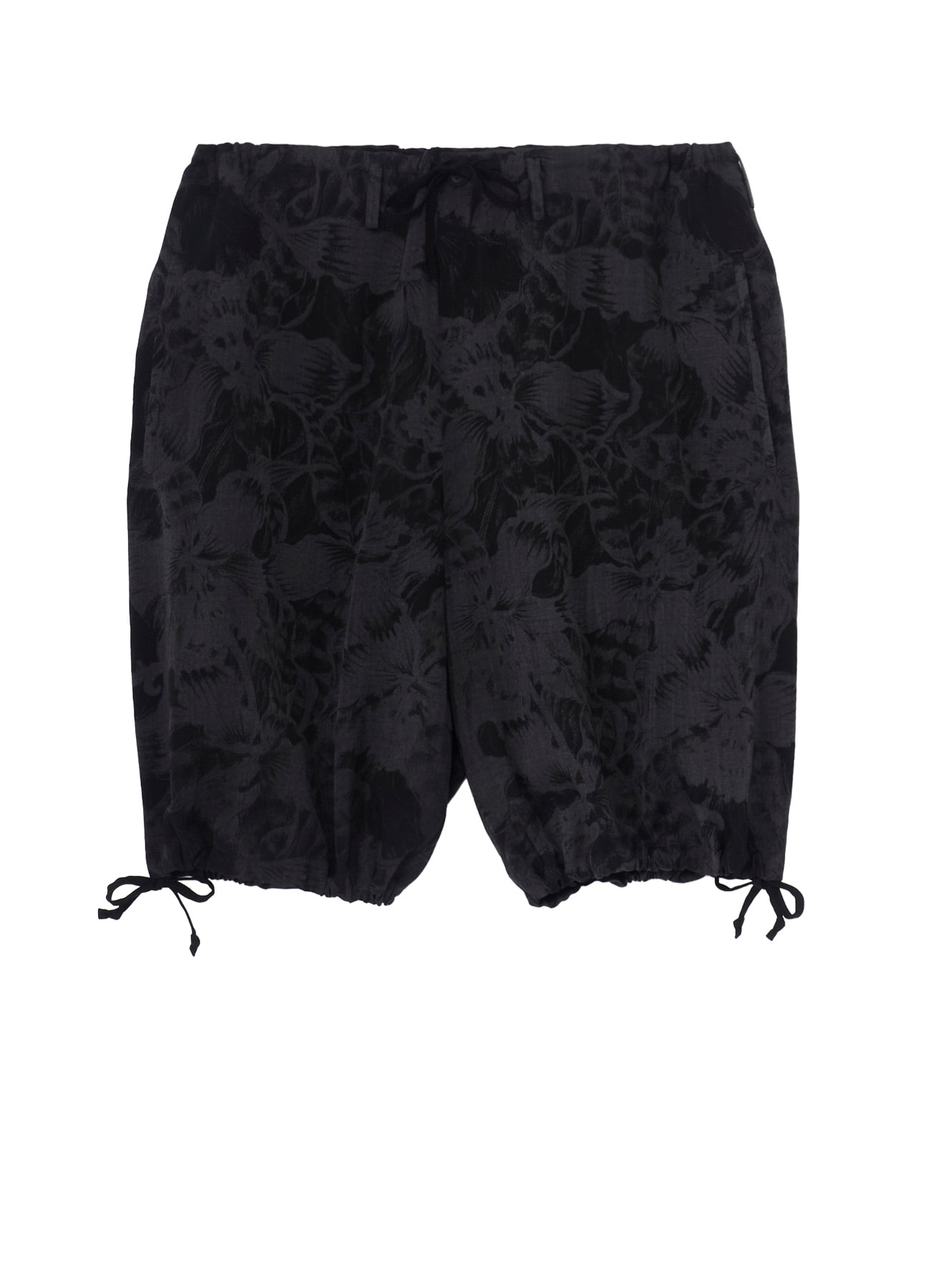 WOOL GABARDINE FLORAL DISCHARGE-DYED SHORT PANTS