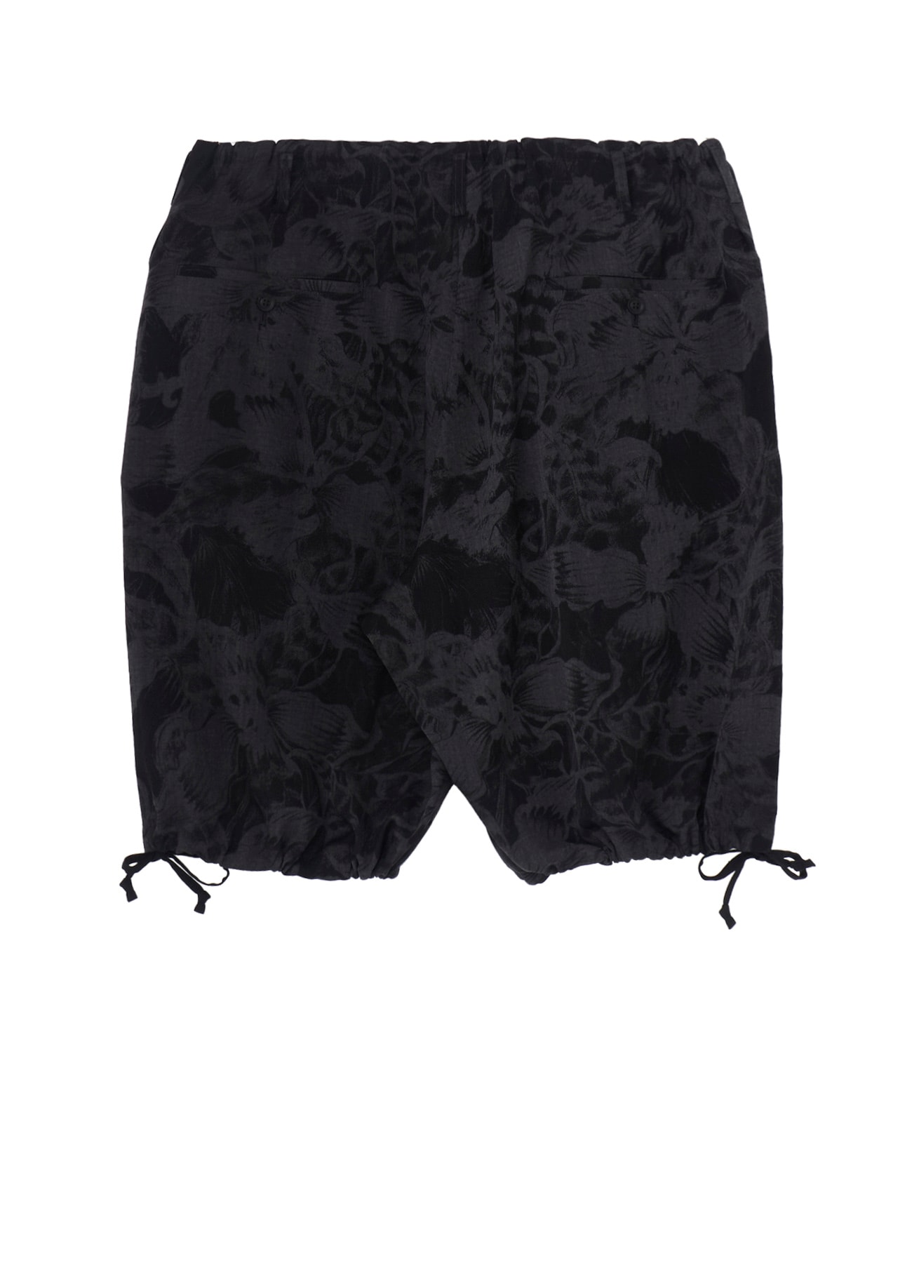 WOOL GABARDINE FLORAL DISCHARGE-DYED SHORT PANTS